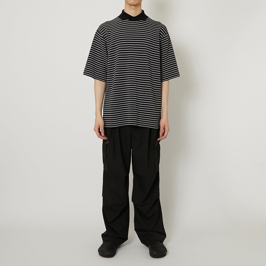 PRODUCT TWELVE "PONCHI BORDER POLO COLLAR KNIT T-SHIRT"