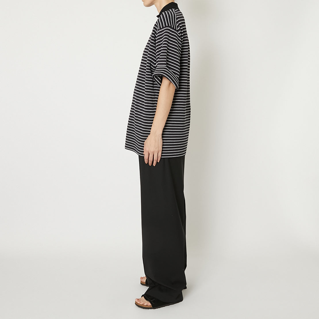 PRODUCT TWELVE "PONCHI BORDER POLO COLLAR KNIT T-SHIRT"