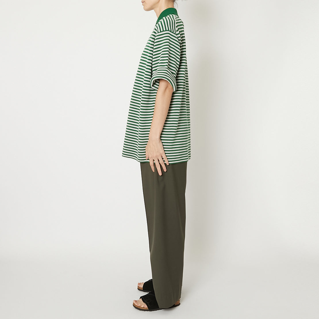 PRODUCT TWELVE "PONCHI BORDER POLO COLLAR KNIT T-SHIRT"