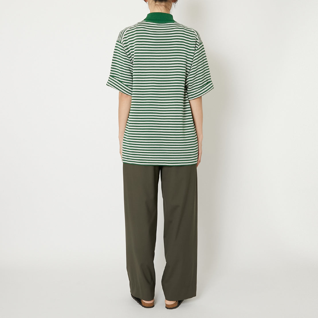 PRODUCT TWELVE "PONCHI BORDER POLO COLLAR KNIT T-SHIRT"