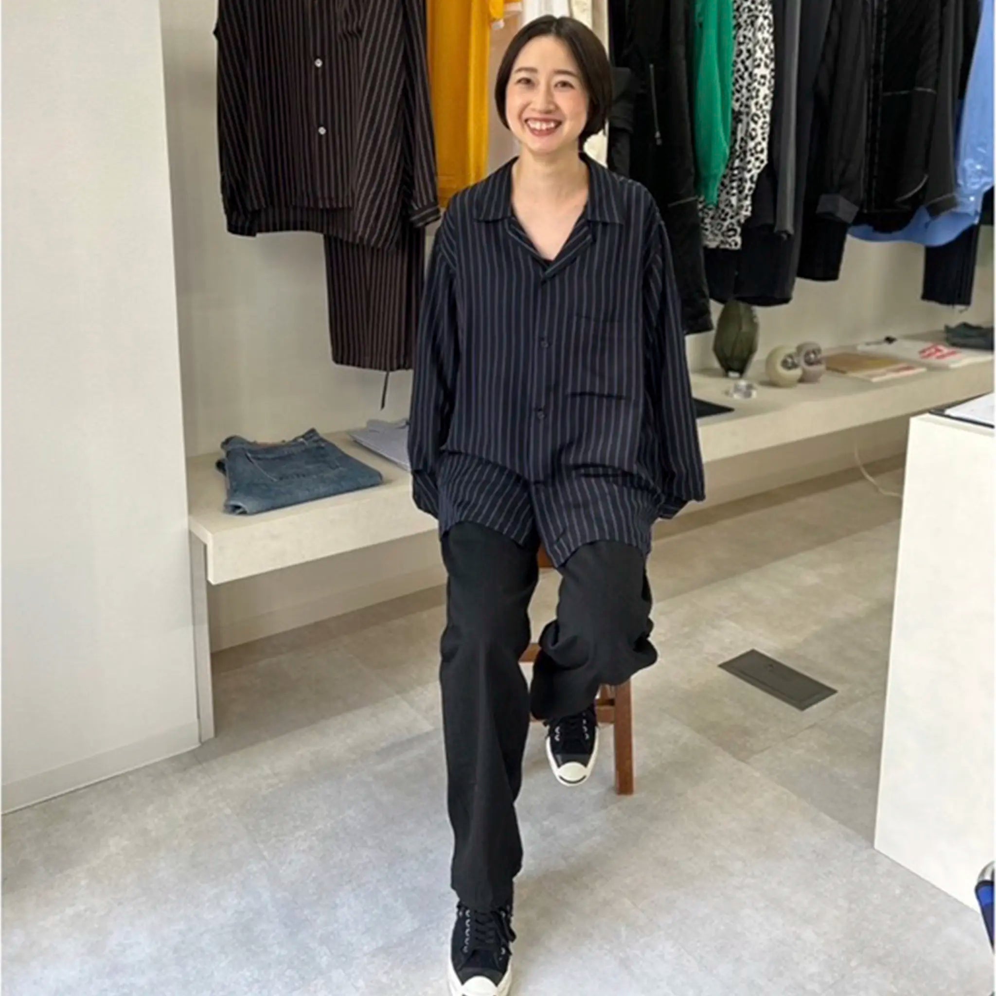 OKOLO "SIMONS JEANS" BLACK DENIM TROUSERS ブラックデニム トラウザーパンツ