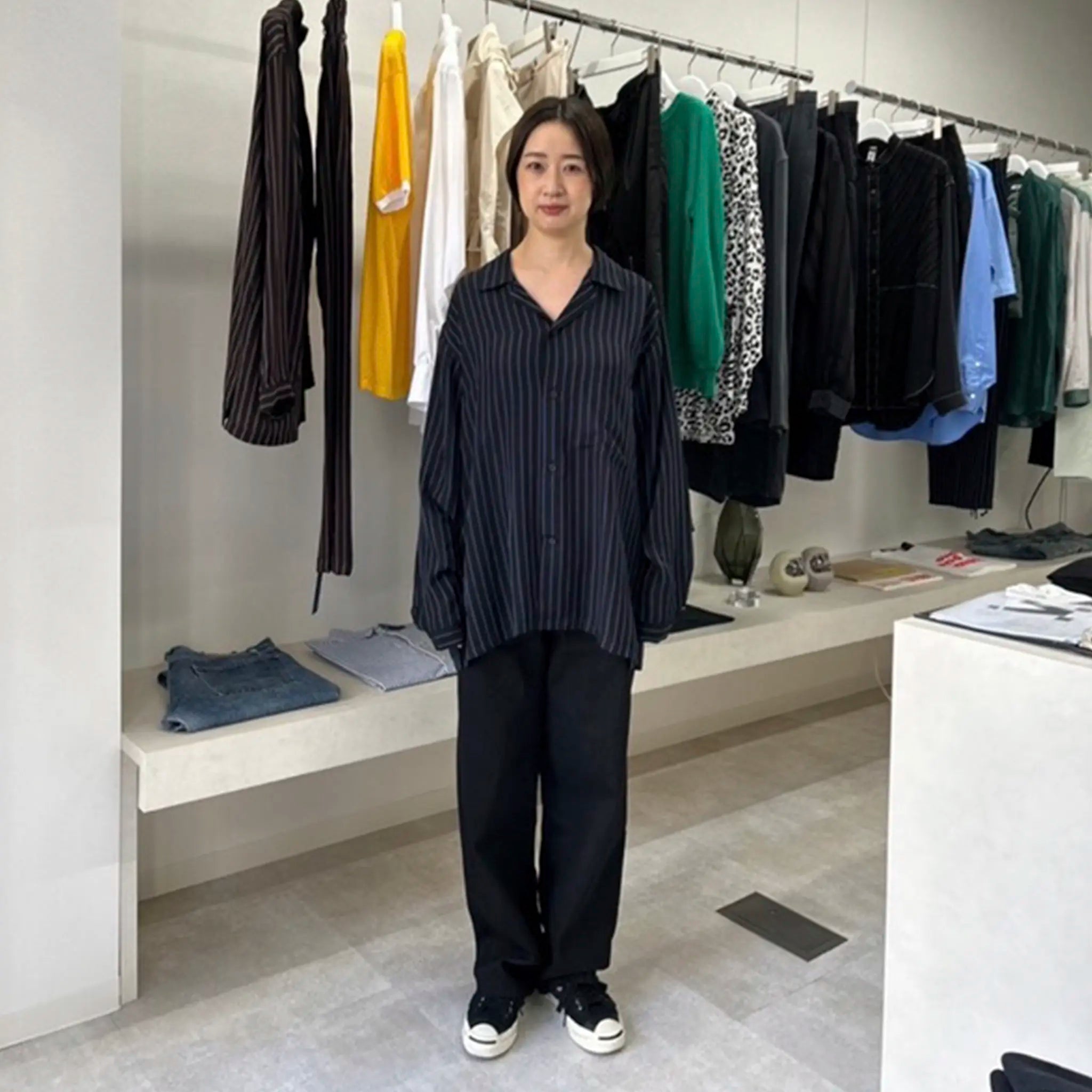 OKOLO "SIMONS JEANS" BLACK DENIM TROUSERS ブラックデニム トラウザーパンツ