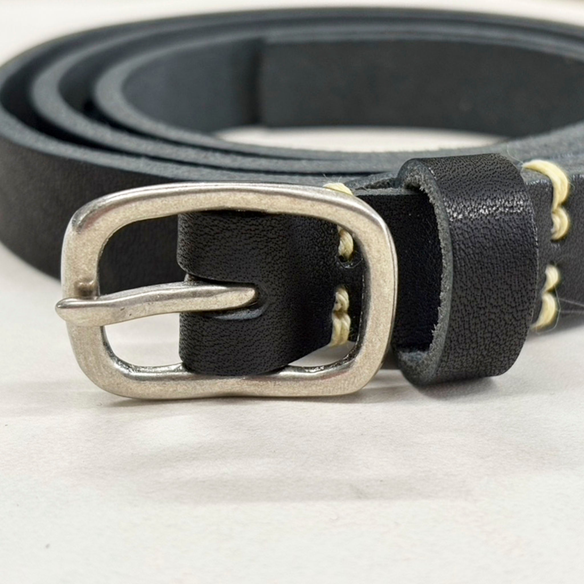 VOAAOV "LEATHER BELT" ハンドメイド ナローレザーベルト