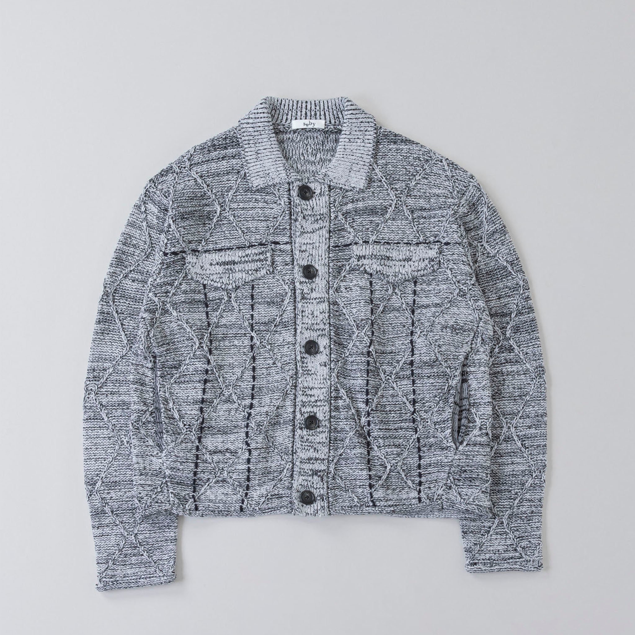 SABY "PAPER KNIT G BLOUSON - Japanese Paper Knit -  和紙ニットブルゾン