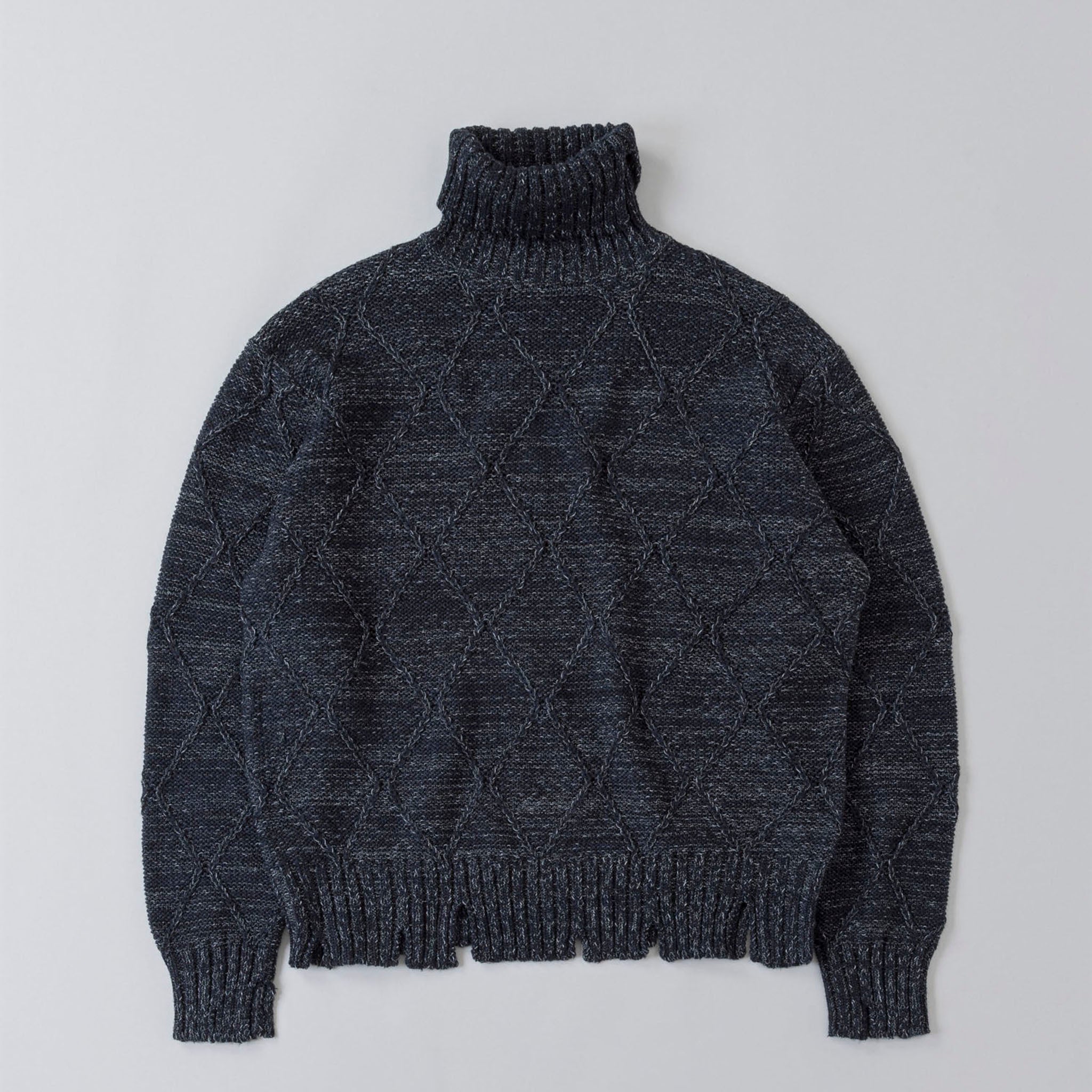 SABY "PPAPER KNIT DAMAGE HIGH NECK -Japanese Paper Knit -" 和紙ダメージ タートルネックニット