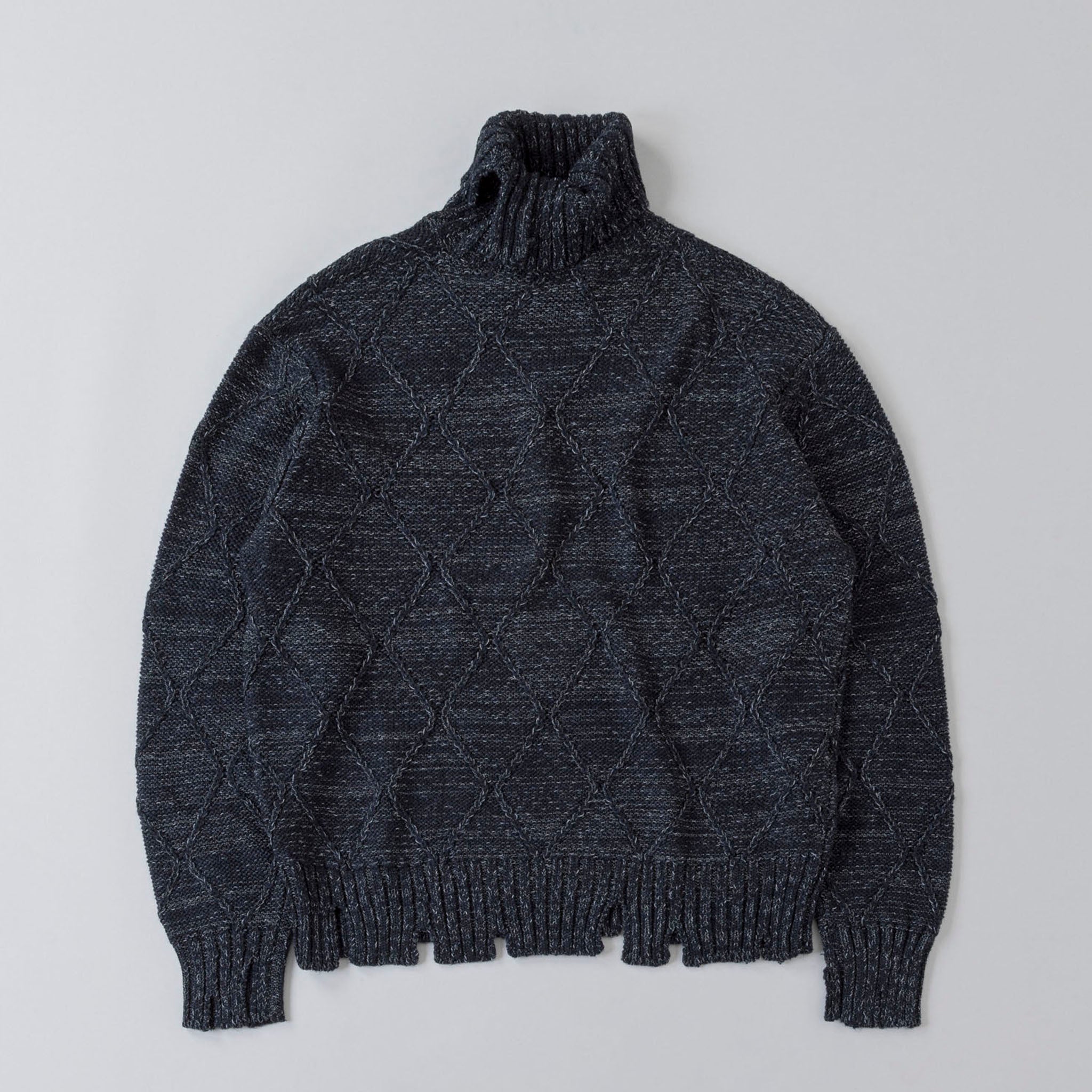 SABY "PPAPER KNIT DAMAGE HIGH NECK -Japanese Paper Knit -" 和紙ダメージ タートルネックニット