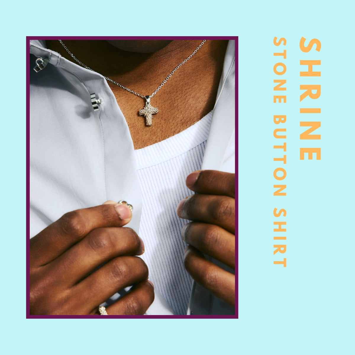 SHRINE（シュライン）/ STONE BUTTON SHIRT ストーンボタンシャツ