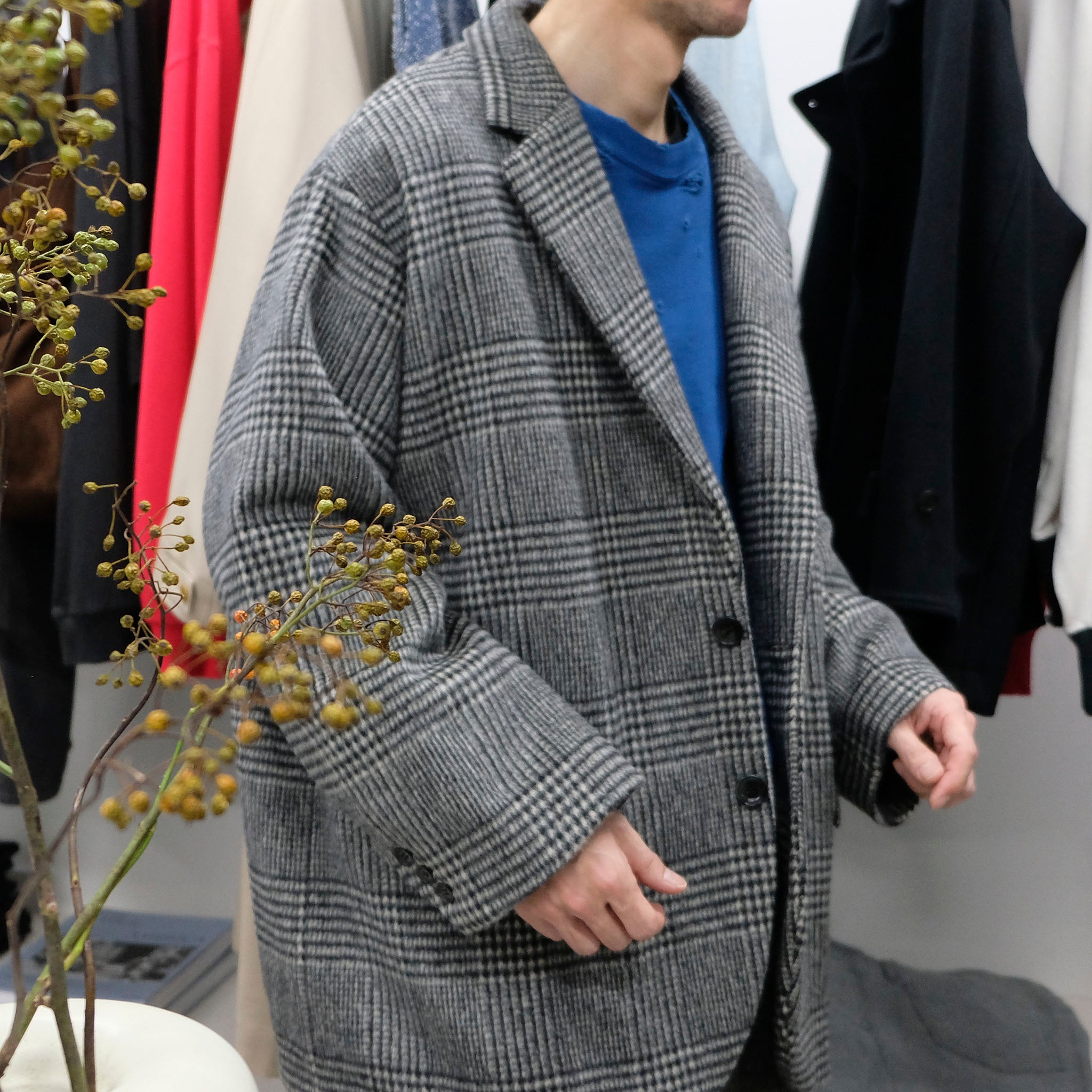 RYU "glen plaid 2B jacket" グレンチェック アンゴラウール テーラードジャケット
