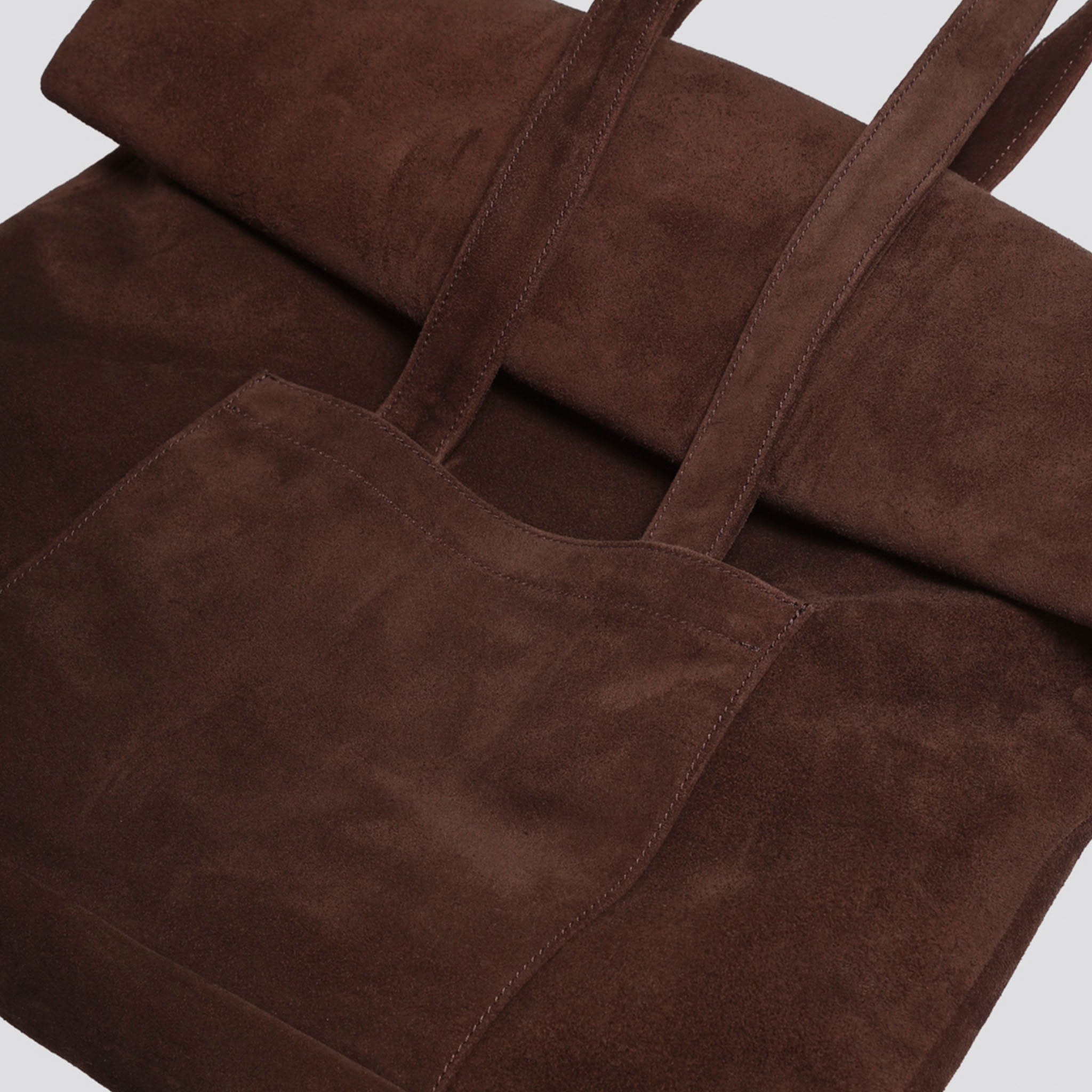 ENCOMING "ROLLED PAPER TOTE BAG" カウレザー スエード ペーパートートバッグ