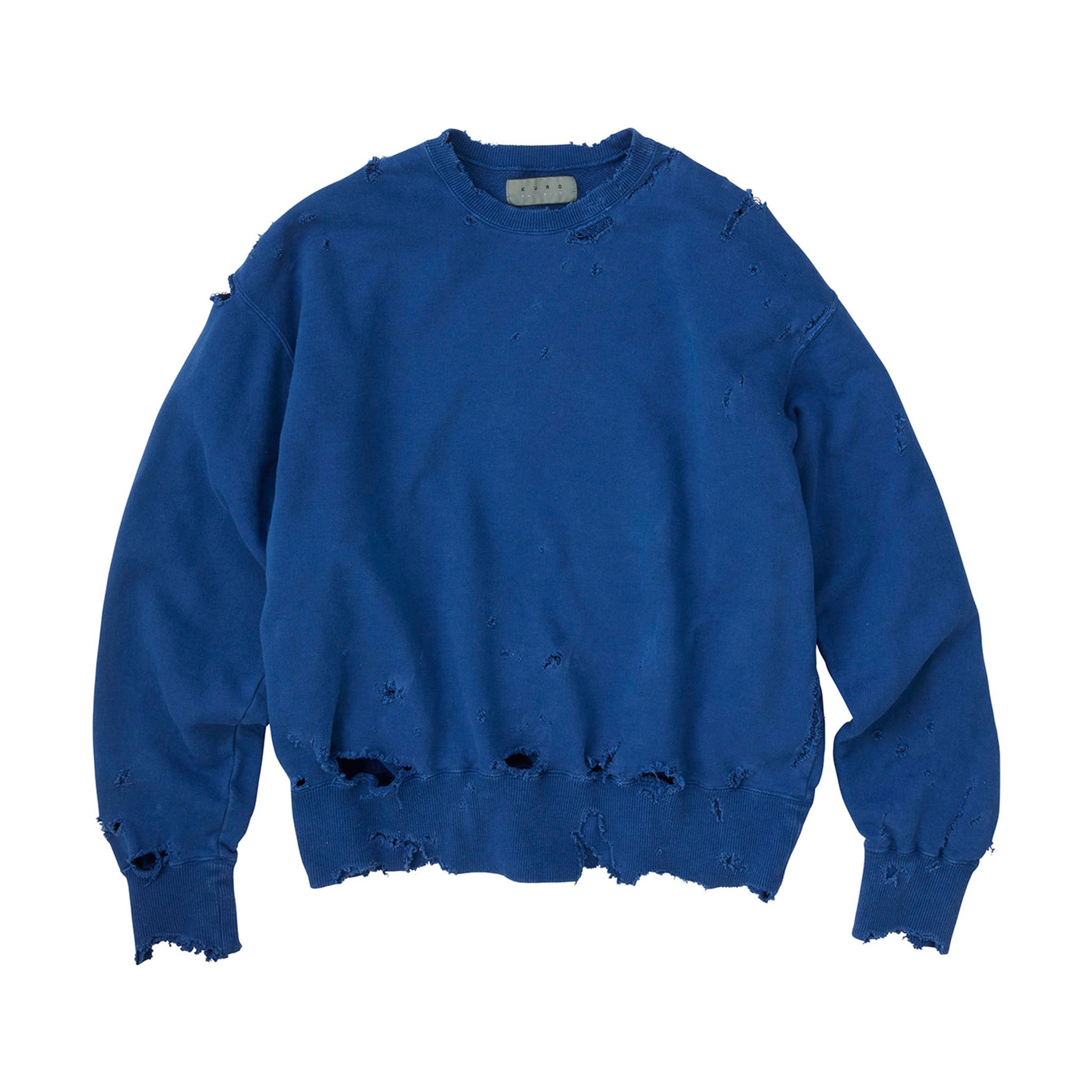 KURO "MORE DAMAGE WASHED CREW NECK SWEAT" スペシャルダメージ スウェット