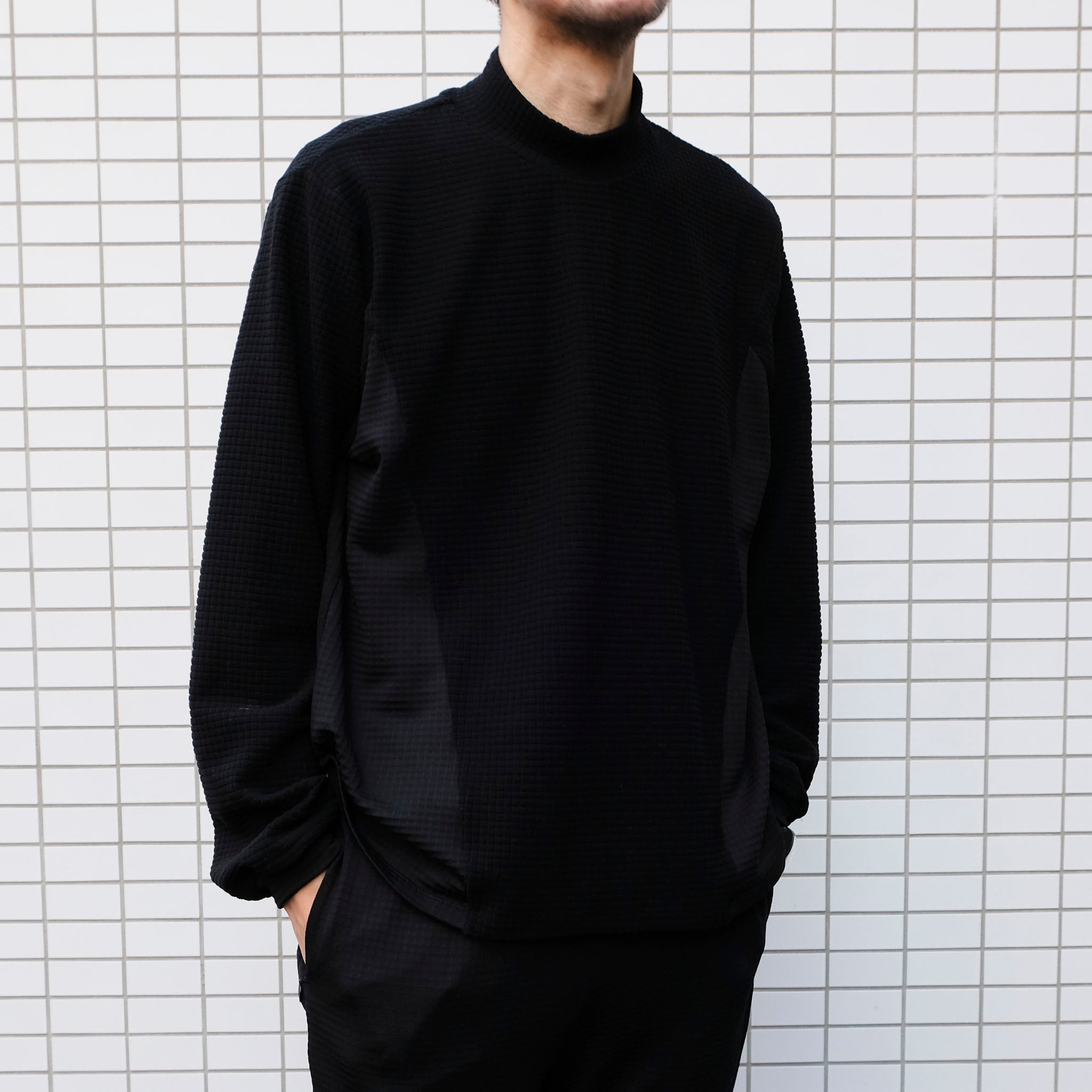 KIMMY "POWER GRID MOCK NECK"  POLATEC モックネックカットソー