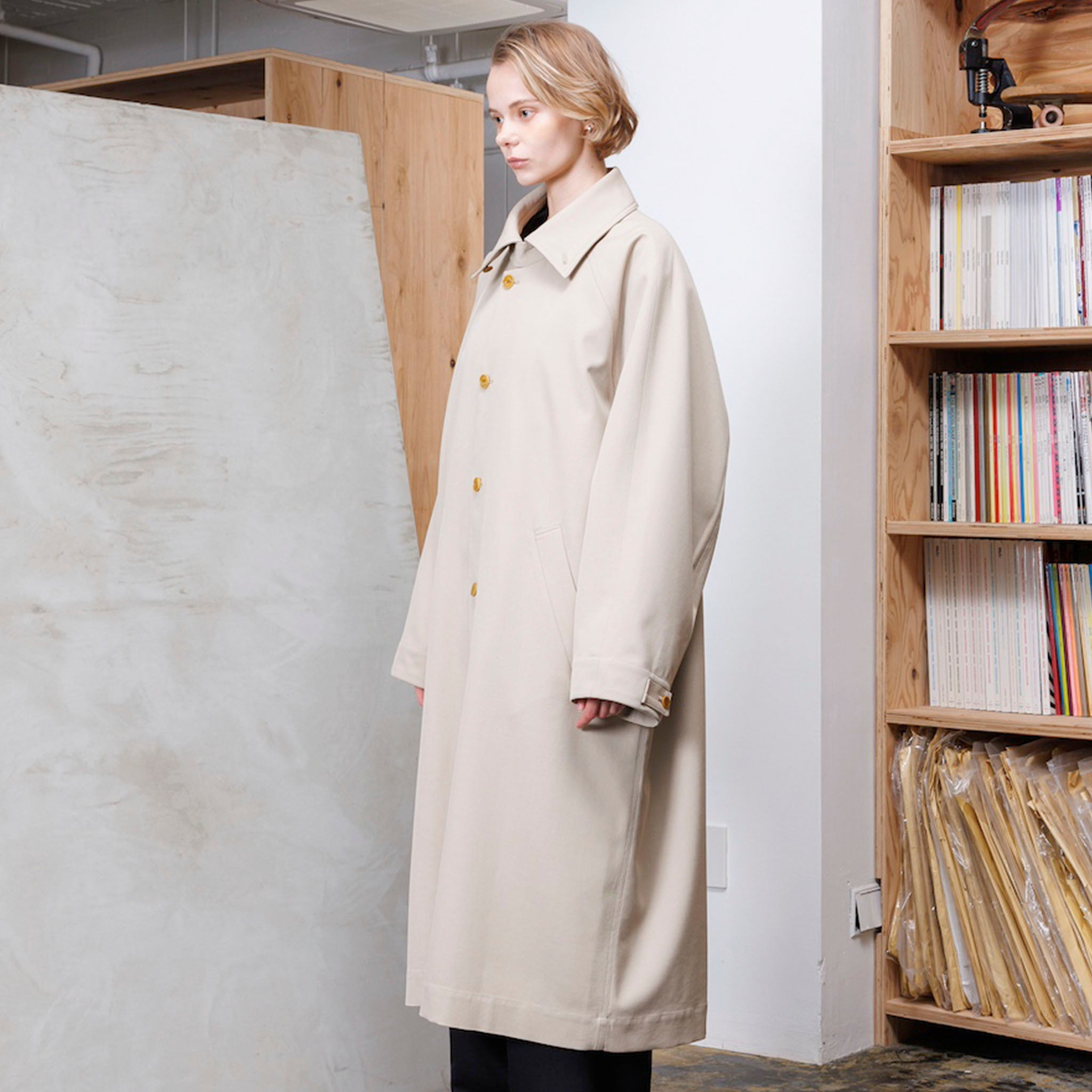 VOAAOV "BISHU OLD WOOL GABARDINE COAT" ウールギャバジン ステンカラーコート