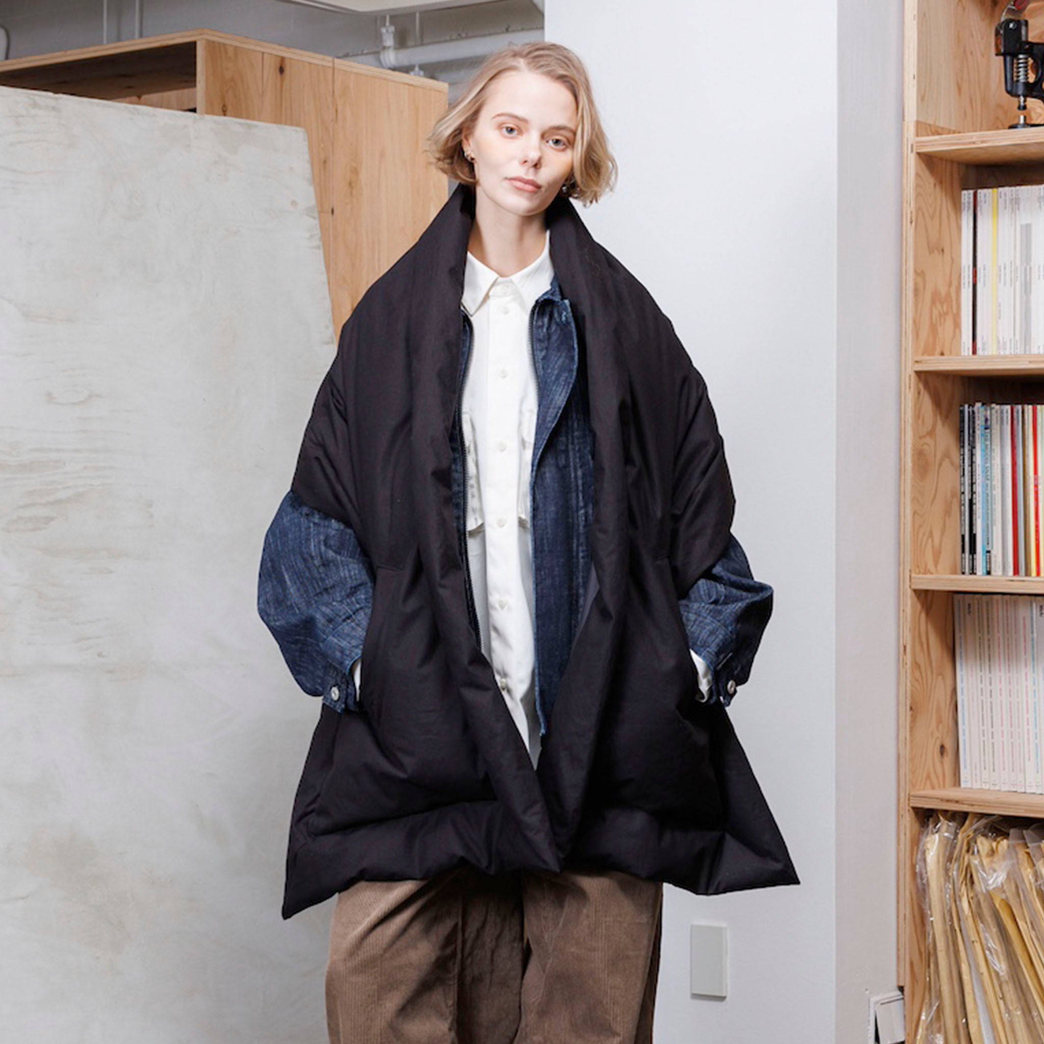 VOAAOV "DOWN STOLE"  レイヤード ダウンストール