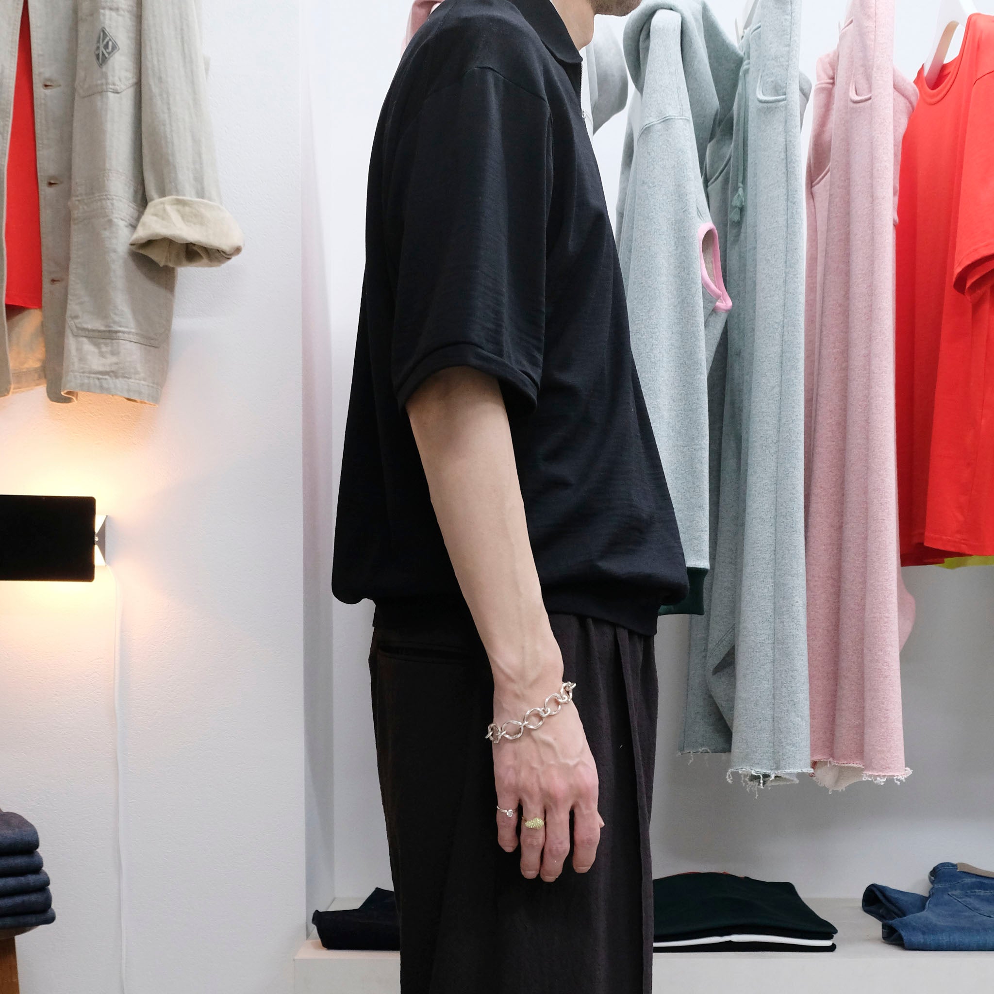 PRODUCT TWELVE (プロダクトトゥエルブ) / Super 140's Melino Wool Short Sleeve Half Zip