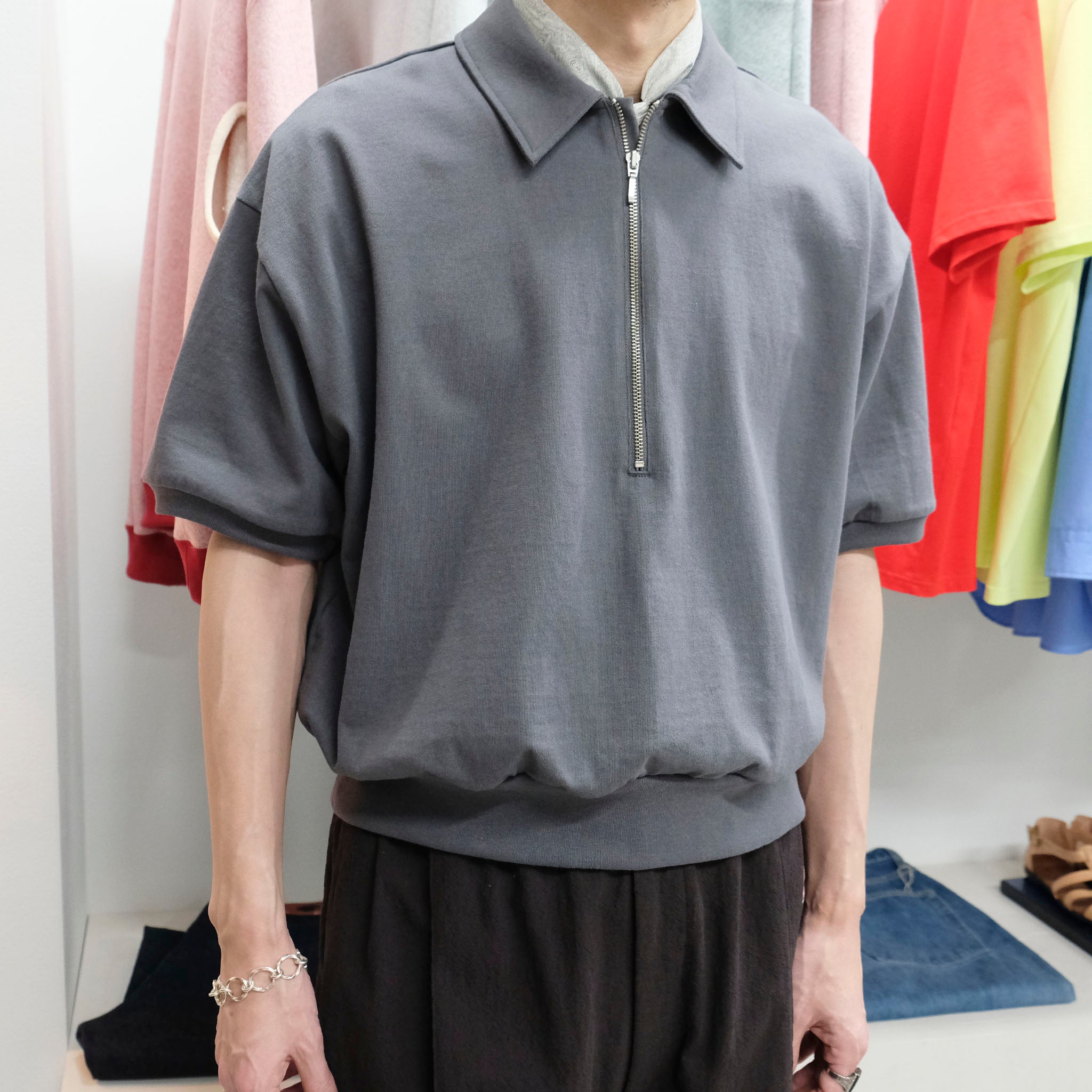 REVERBERATE (リバーバレイト) / HALF ZIP JERSEY SHORT SLEEVE
