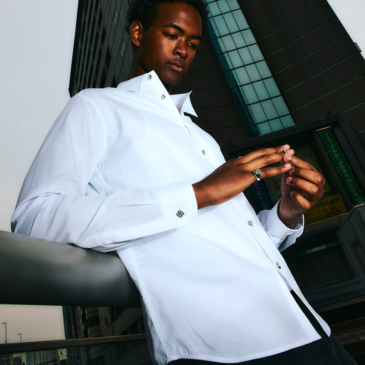 SHRINE（シュライン）/ STONE BUTTON SHIRT ストーンボタンシャツ
