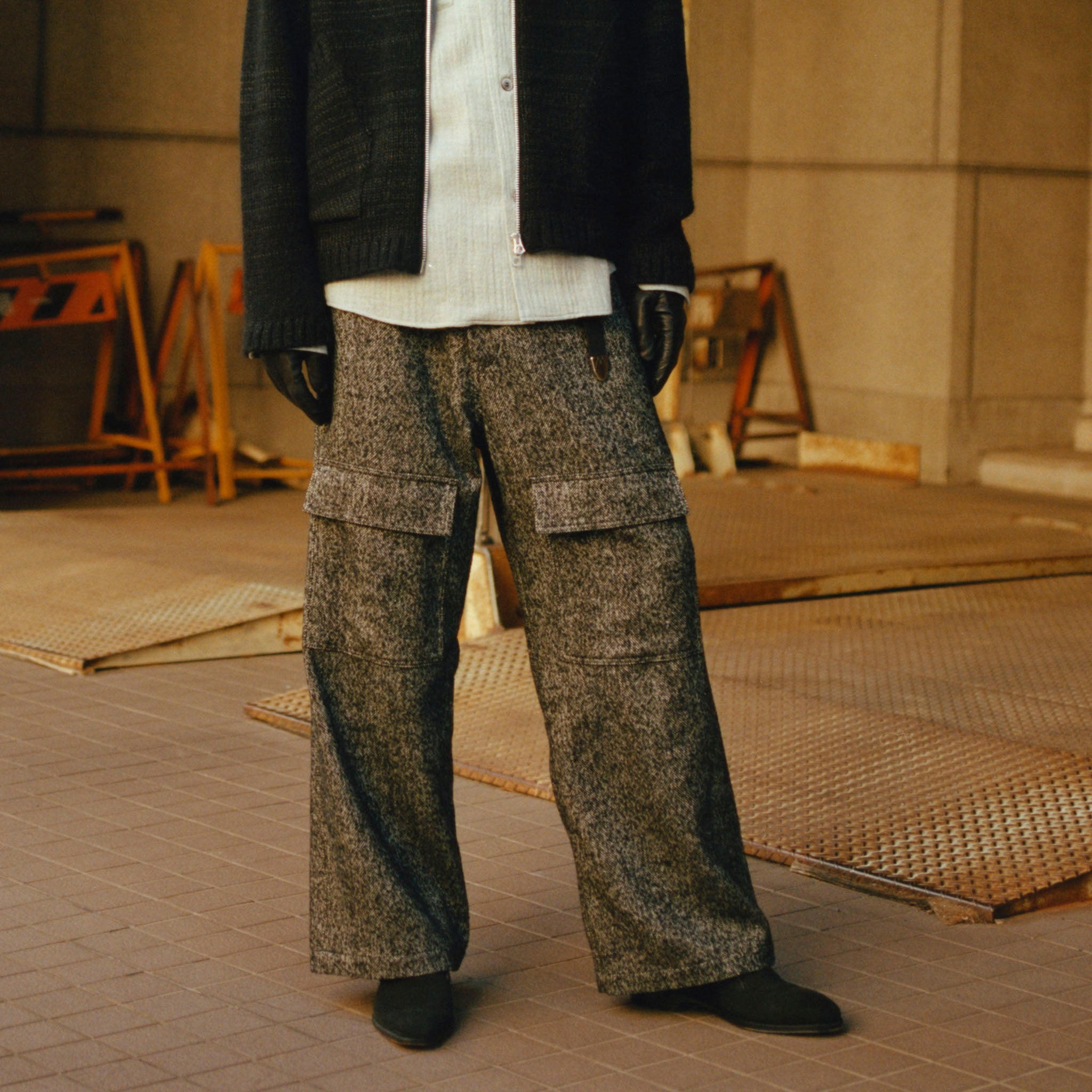 ENCOMING "PULLCORD POCKETS TROUSER" ツイード イージートラウザーパンツ