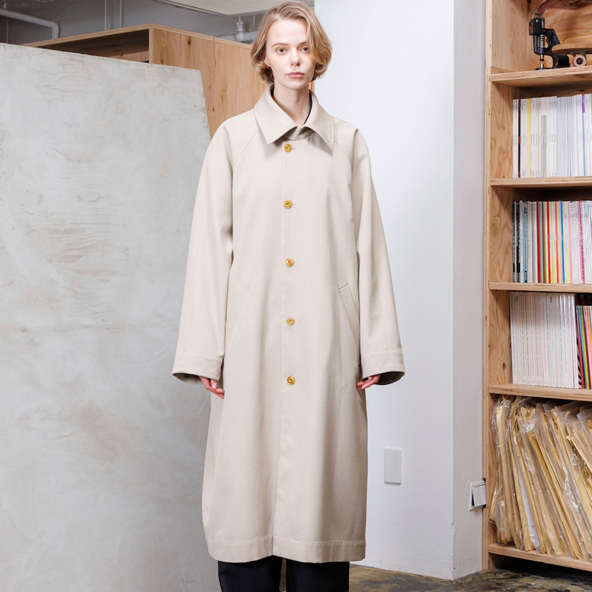 VOAAOV "BISHU OLD WOOL GABARDINE COAT" ウールギャバジン ステンカラーコート