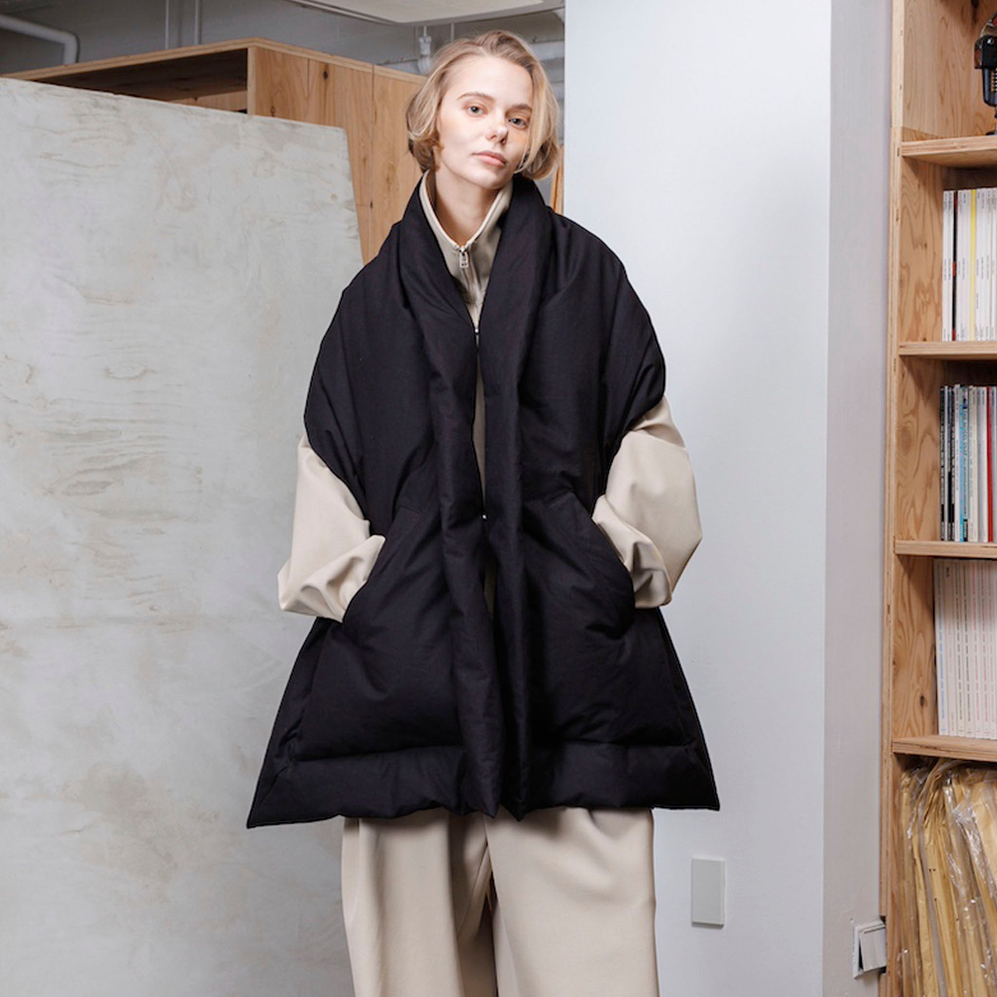 VOAAOV "DOWN STOLE"  レイヤード ダウンストール