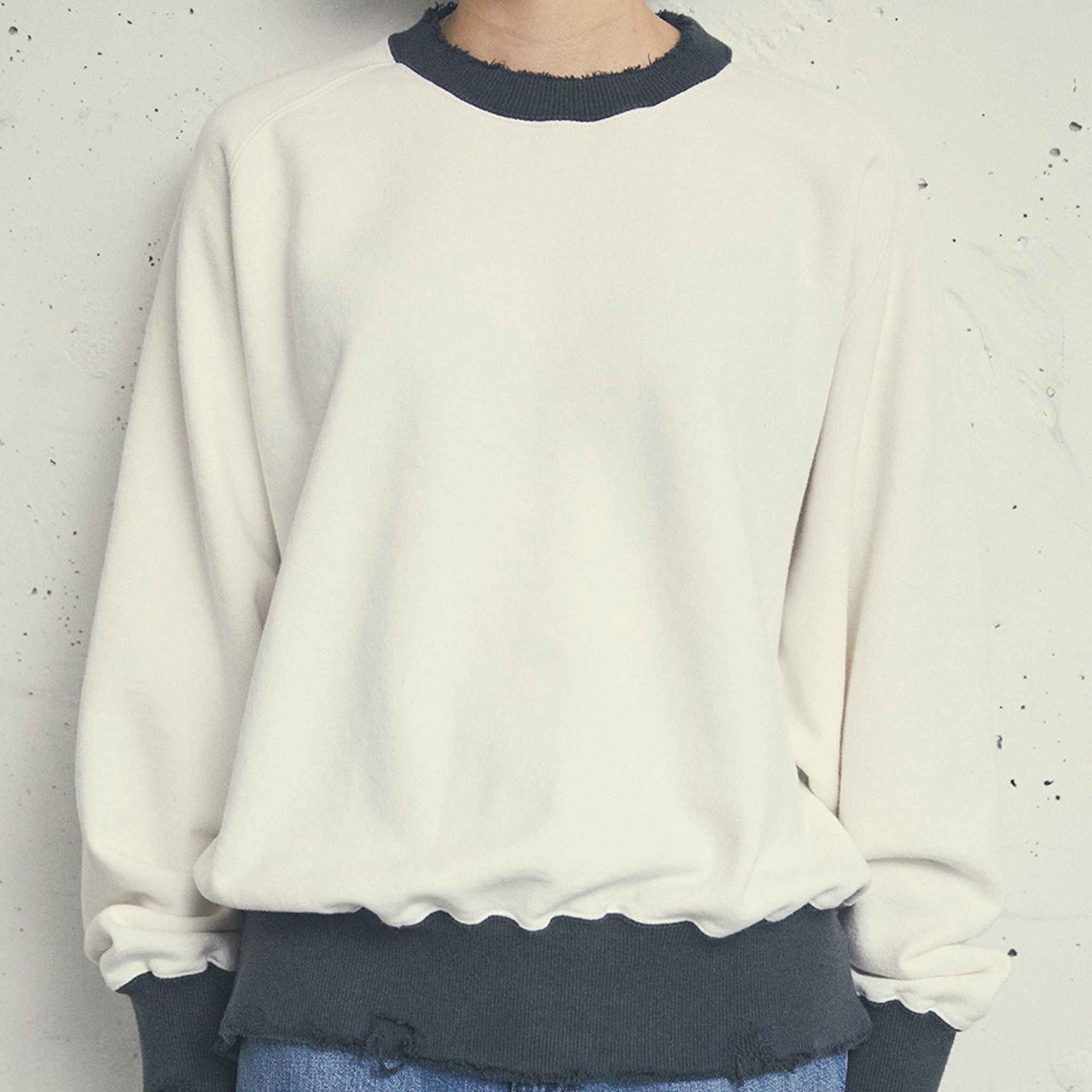 KURO "FREEDOM SLEEVE CREW NECK SWEAT" フリーダムスリーブ クルーネックスウェット