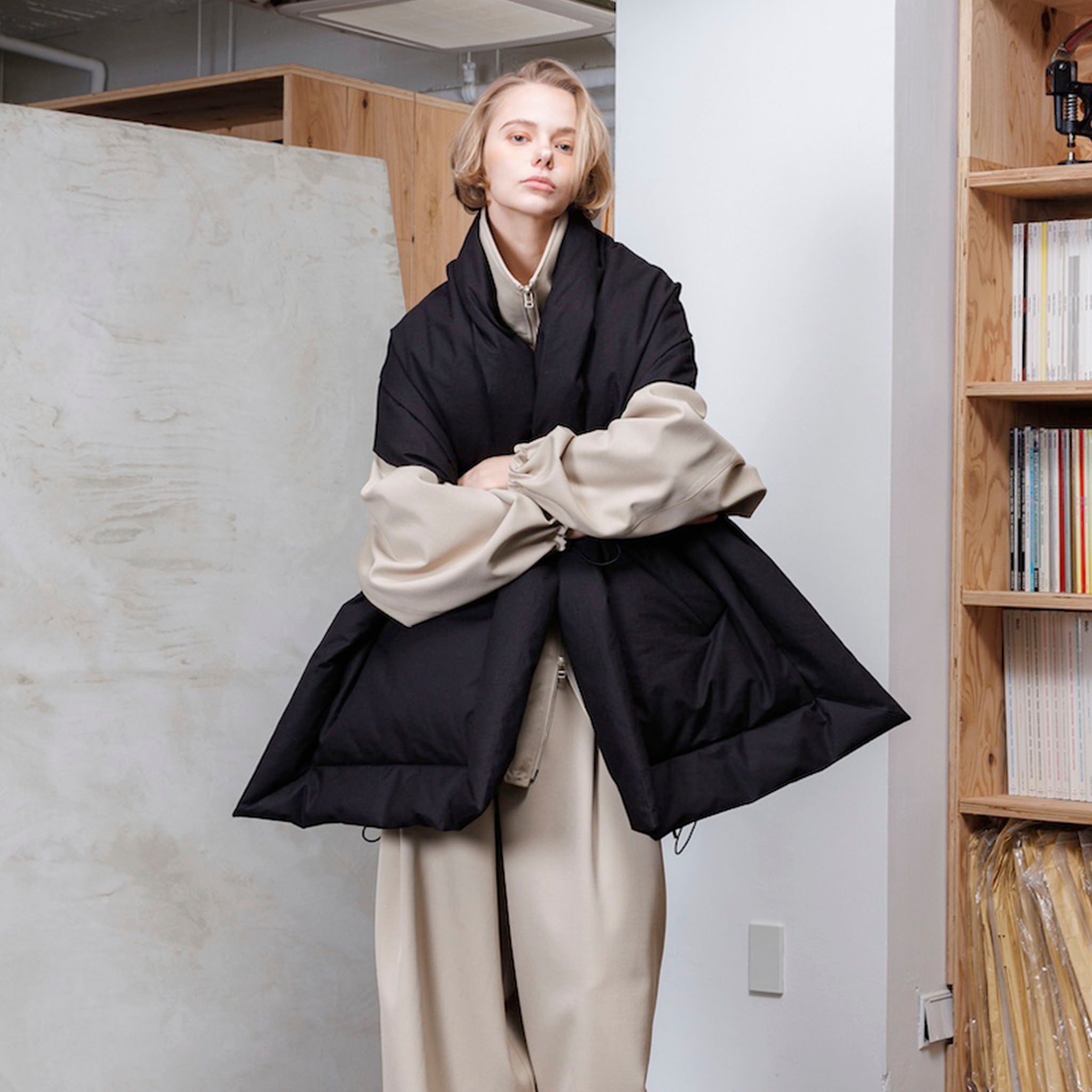 VOAAOV "DOWN STOLE"  レイヤード ダウンストール