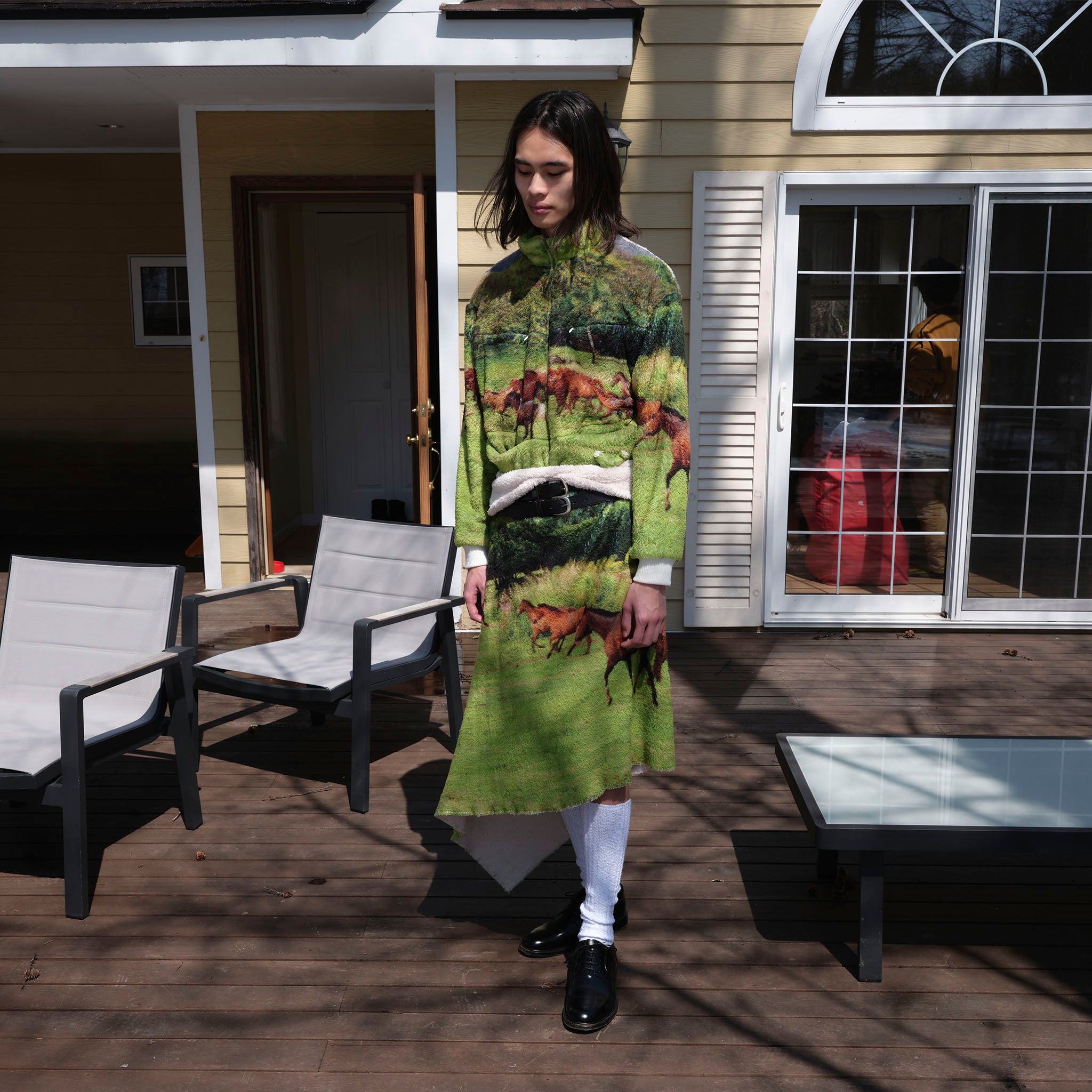 RANDY "AREA / HORSE" ホースプリント フリースブランケット