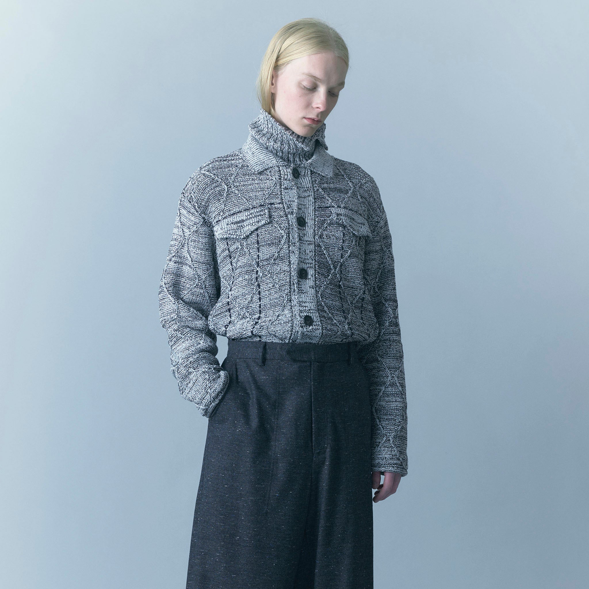 SABY "PAPER KNIT G BLOUSON - Japanese Paper Knit -  和紙ニットブルゾン