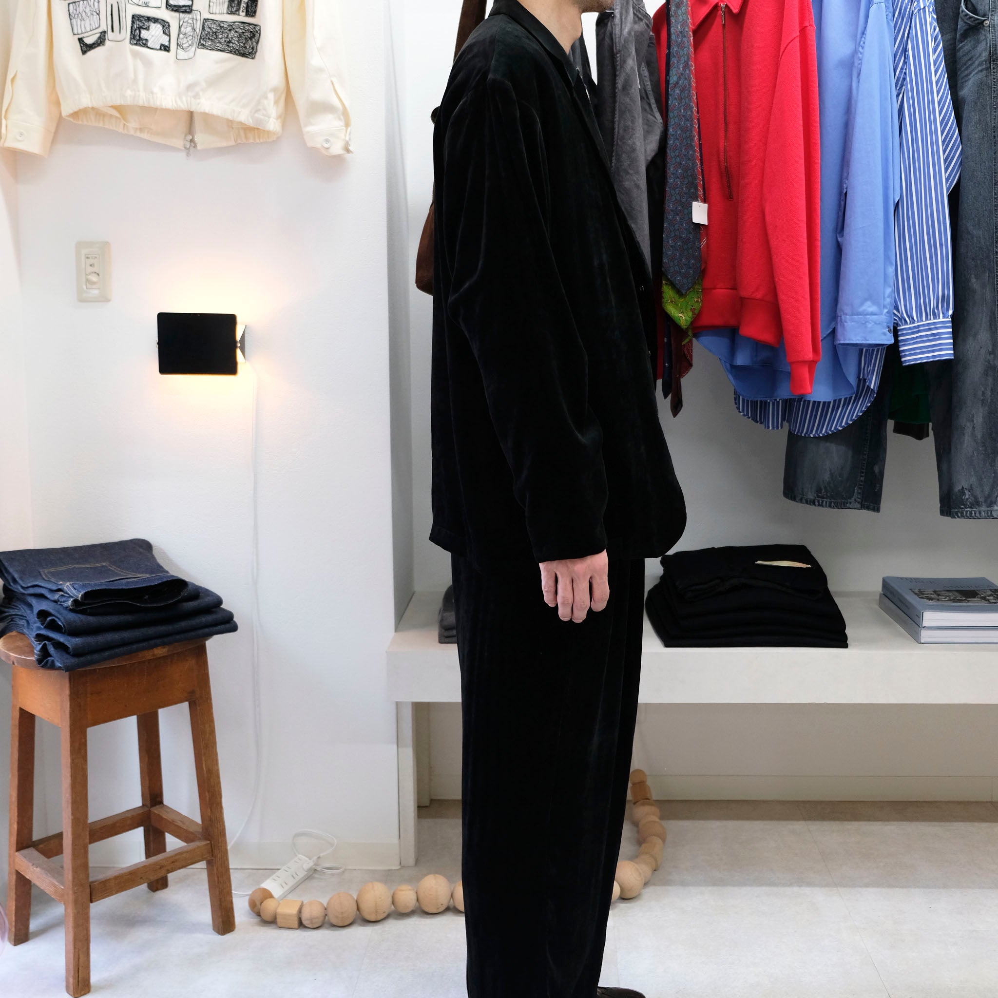 KIMMY "FLOW PANTS" ベルベット イージーパンツ