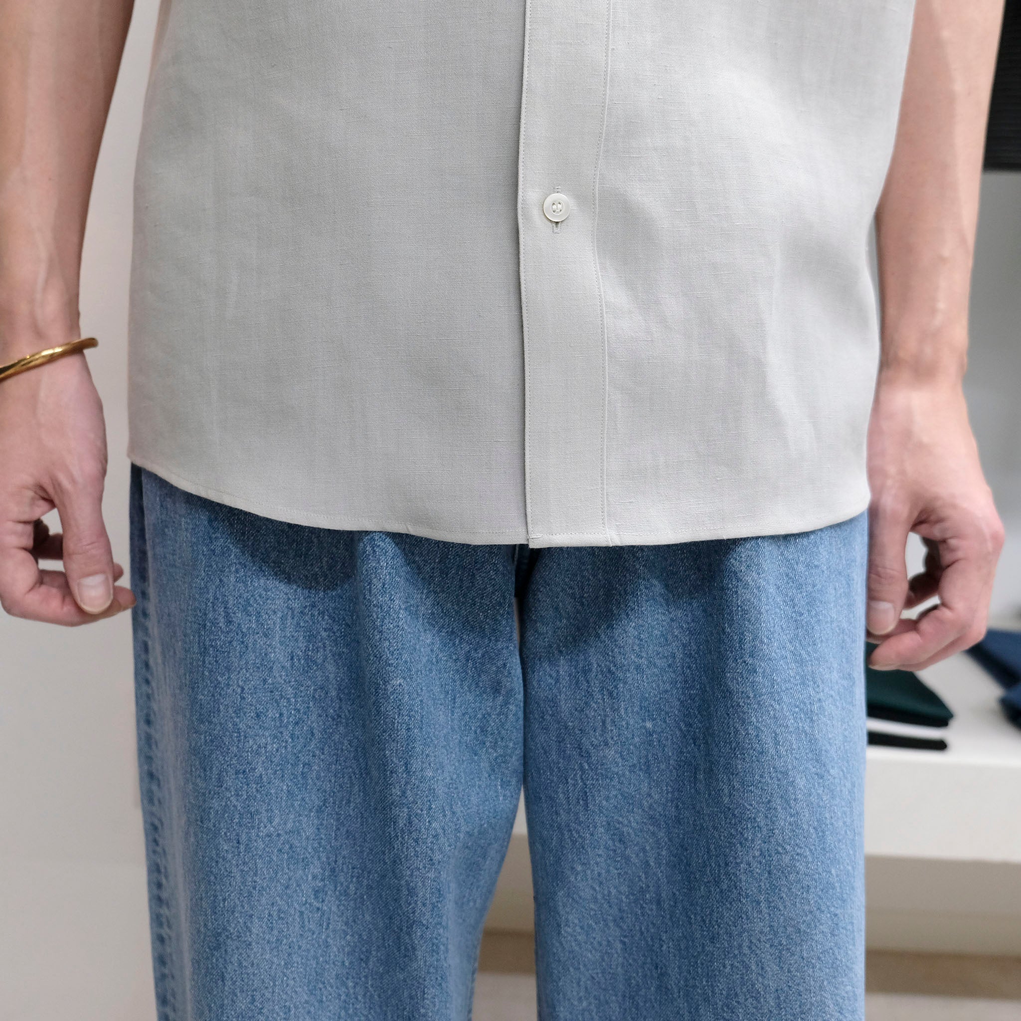 ENCOMING "CLASSIC HALF SLEEVE SHIRT" リネン ハーフスリーブシャツ