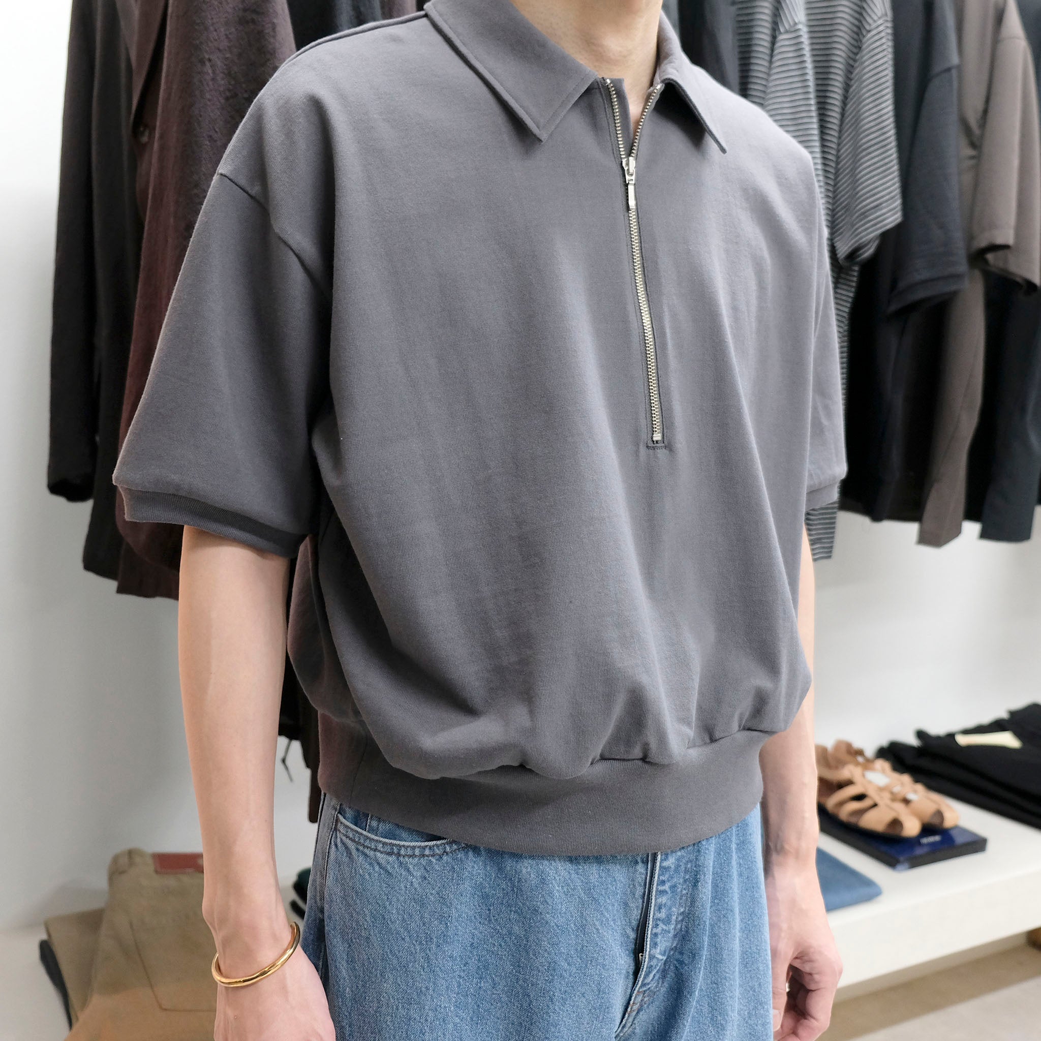 REVERBERATE (リバーバレイト) / HALF ZIP JERSEY SHORT SLEEVE