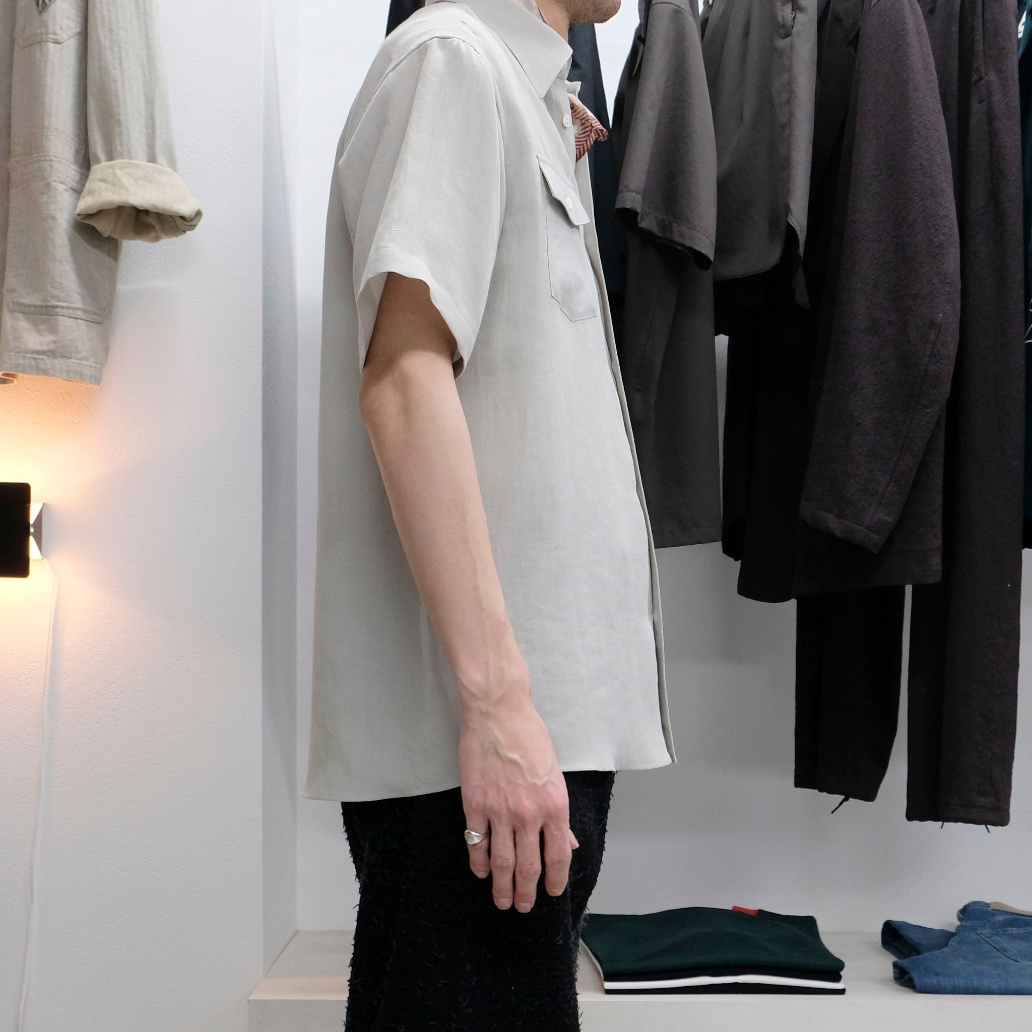 ENCOMING "CLASSIC HALF SLEEVE SHIRT" リネン ハーフスリーブシャツ