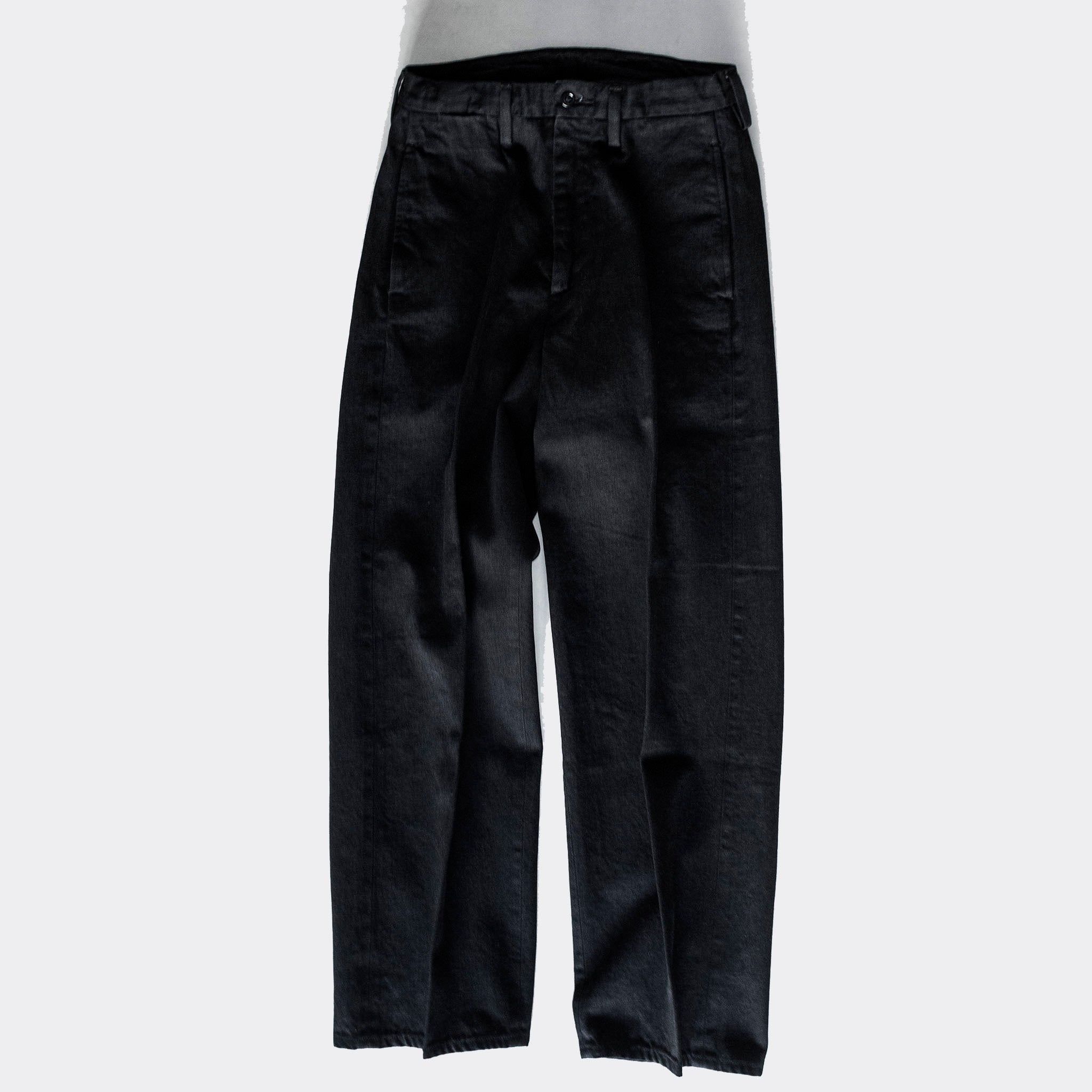 OKOLO "SIMONS JEANS" BLACK DENIM TROUSERS ブラックデニム トラウザーパンツ