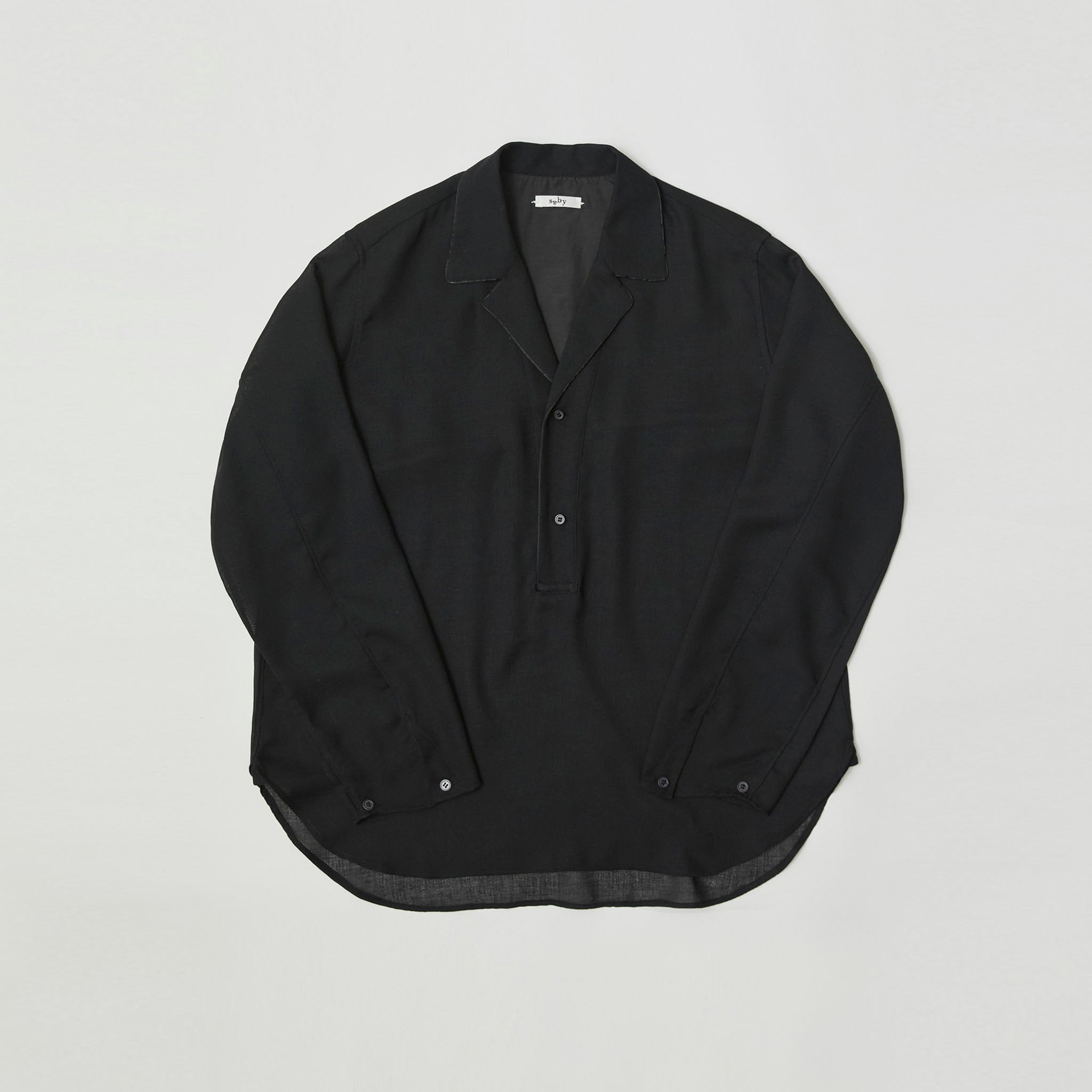 SABY (サバイ) / PULL OVER LAPEL SHIRTS - Bishu Japan Polyester Wool Viyella FAB -