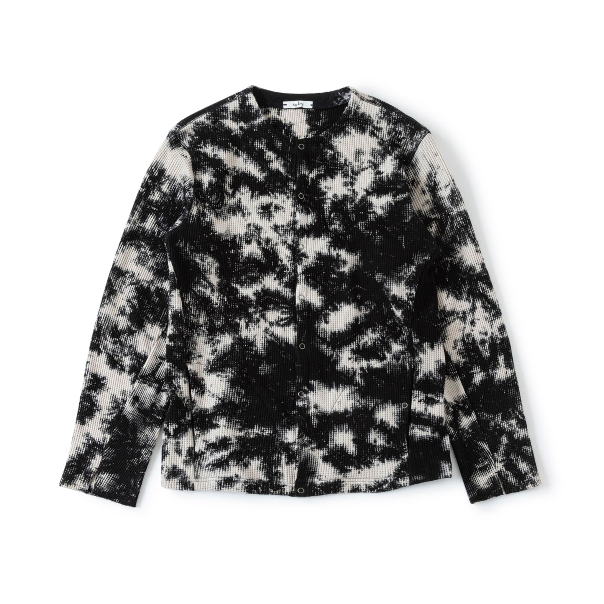 SABY "WAFFLE DOT BUTTON SHIRTS- Smog Dyed -" ワッフル スナップカーディガン