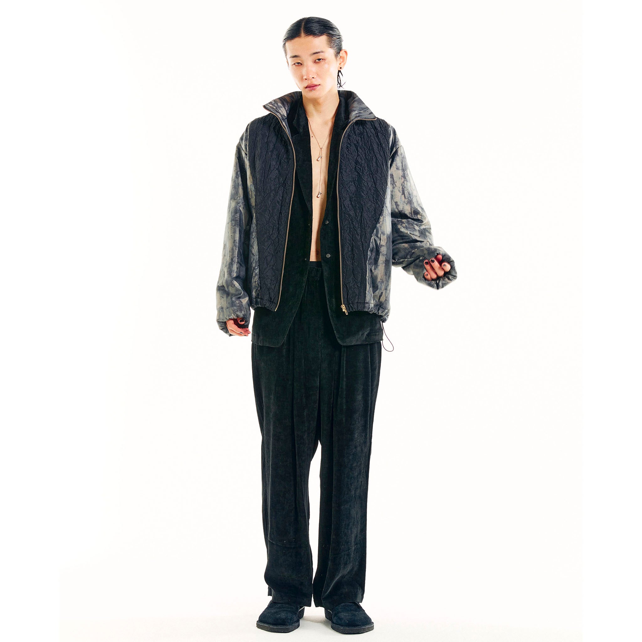 GIORGIO A2252□伊製/ARMANI COLLEZIONI/ベルベットジャケット/52 