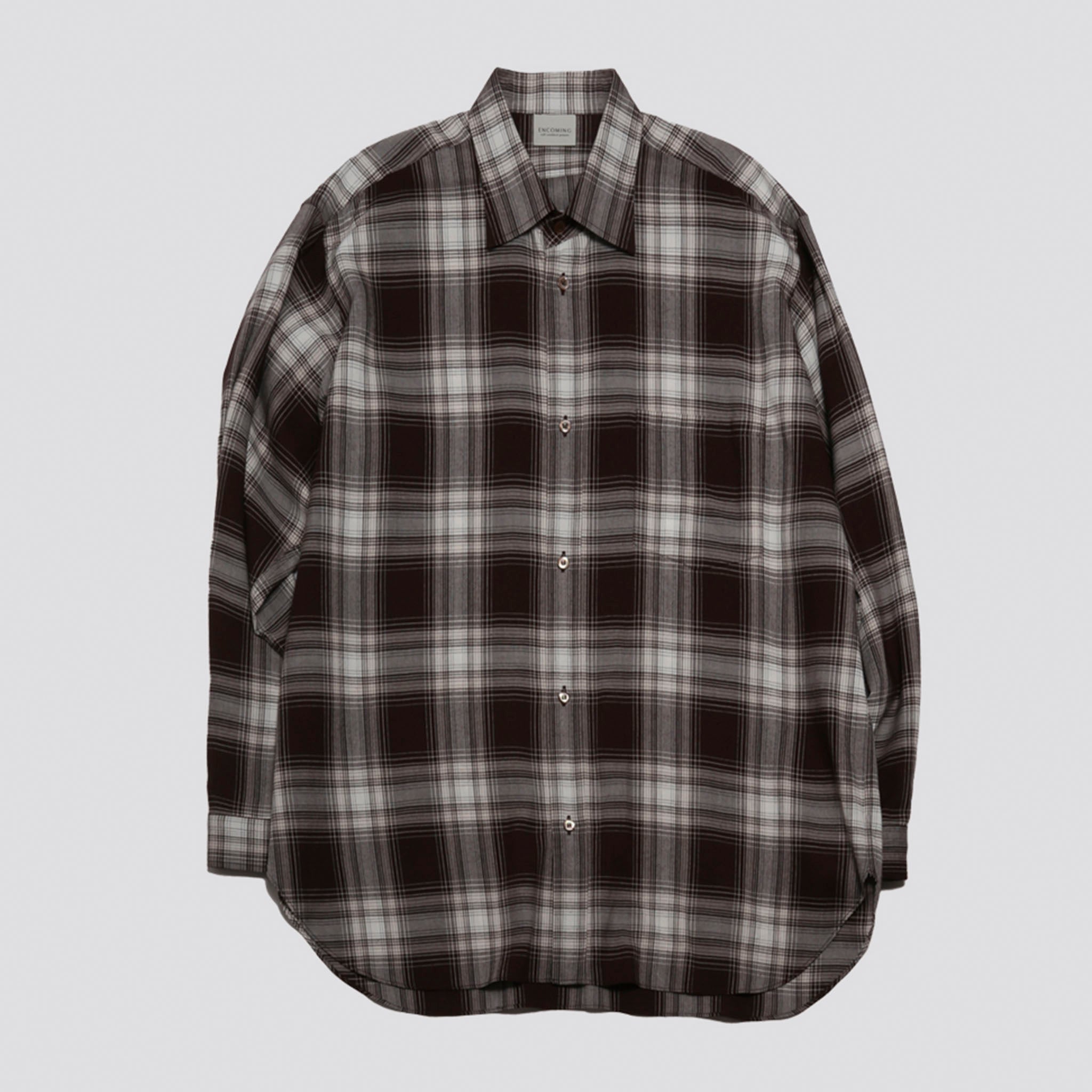 ENCOMING "CLASSIC LONG SLEEVE SHIRT" レーヨン チェックシャツ