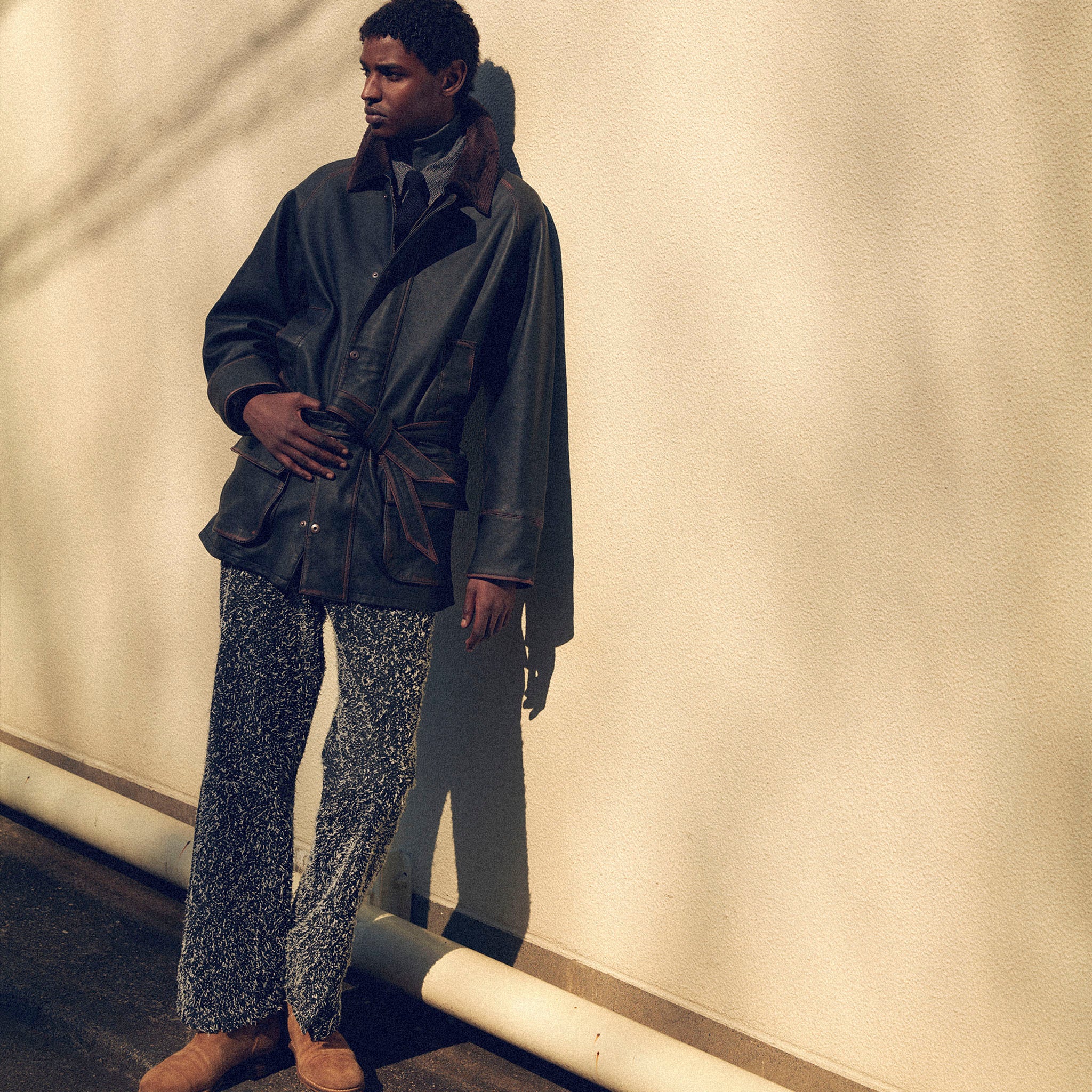 SABY "SEMI FLARE PANTS - 12oz Needle Work Denim -ニードルワークデニム セミフレアパンツ