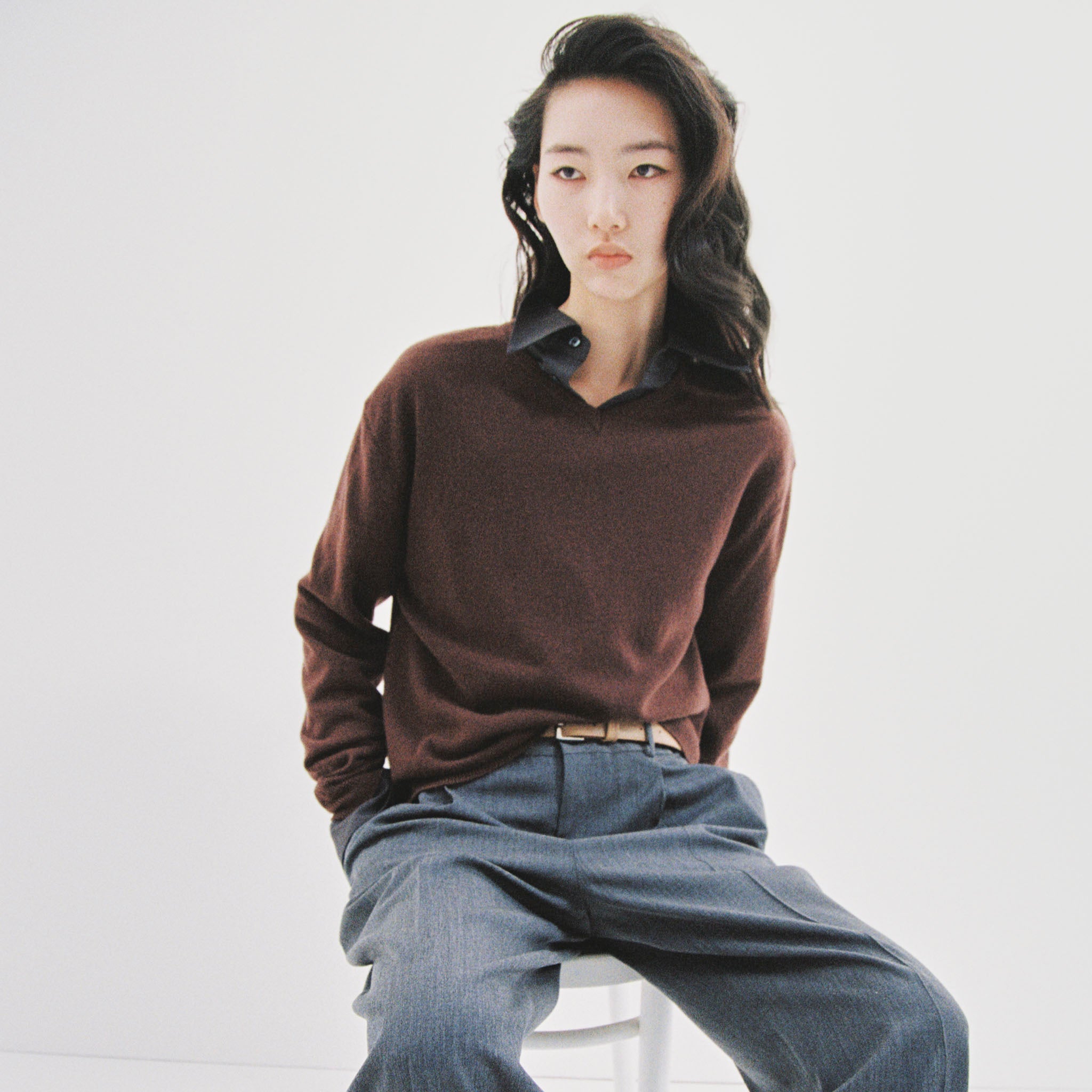 ENCOMING（インカミング）/ KNITTED V NECK JUMPER カシミヤVネックニット