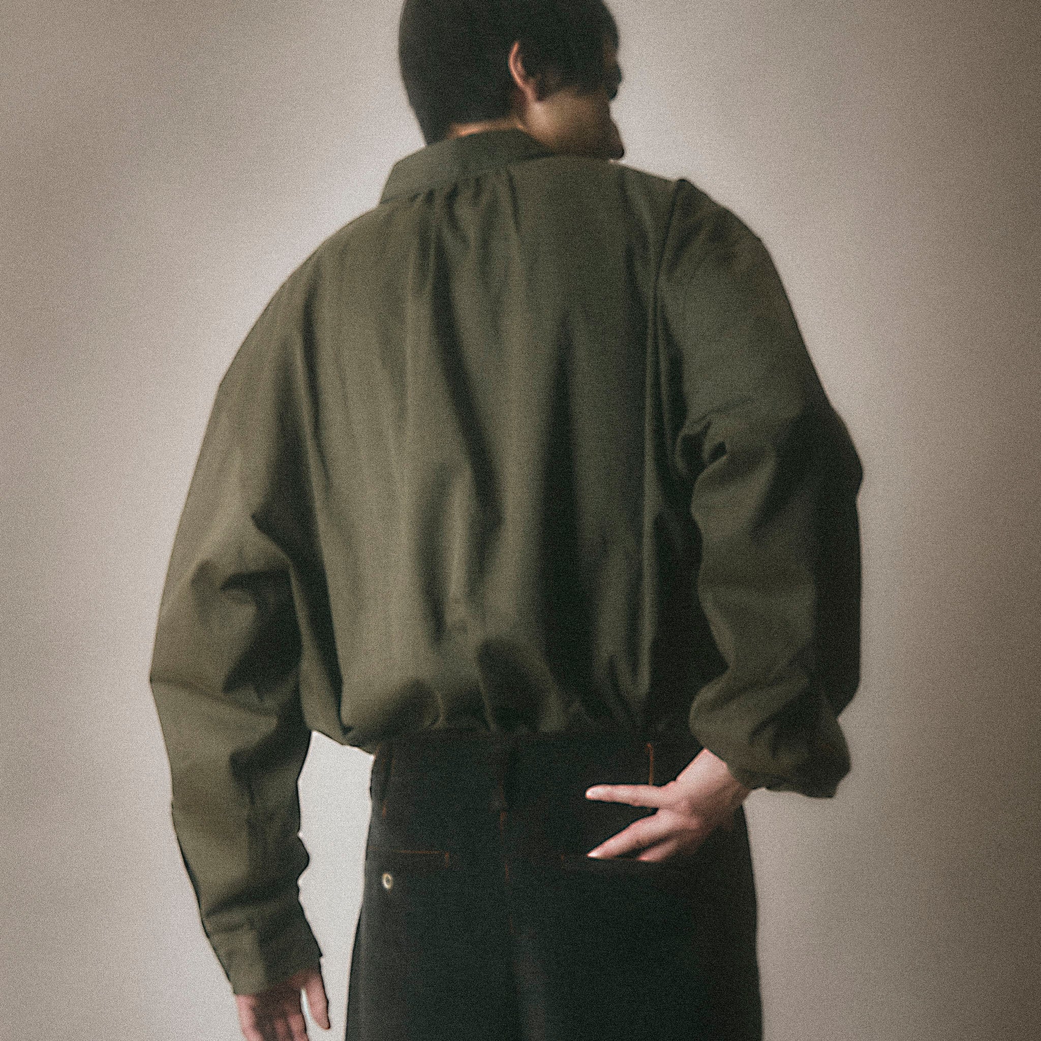 AXIS（アクシス）/ OVER SIZE PULL OVER SHIRT コットンサテンギャザープルオーバーシャツ