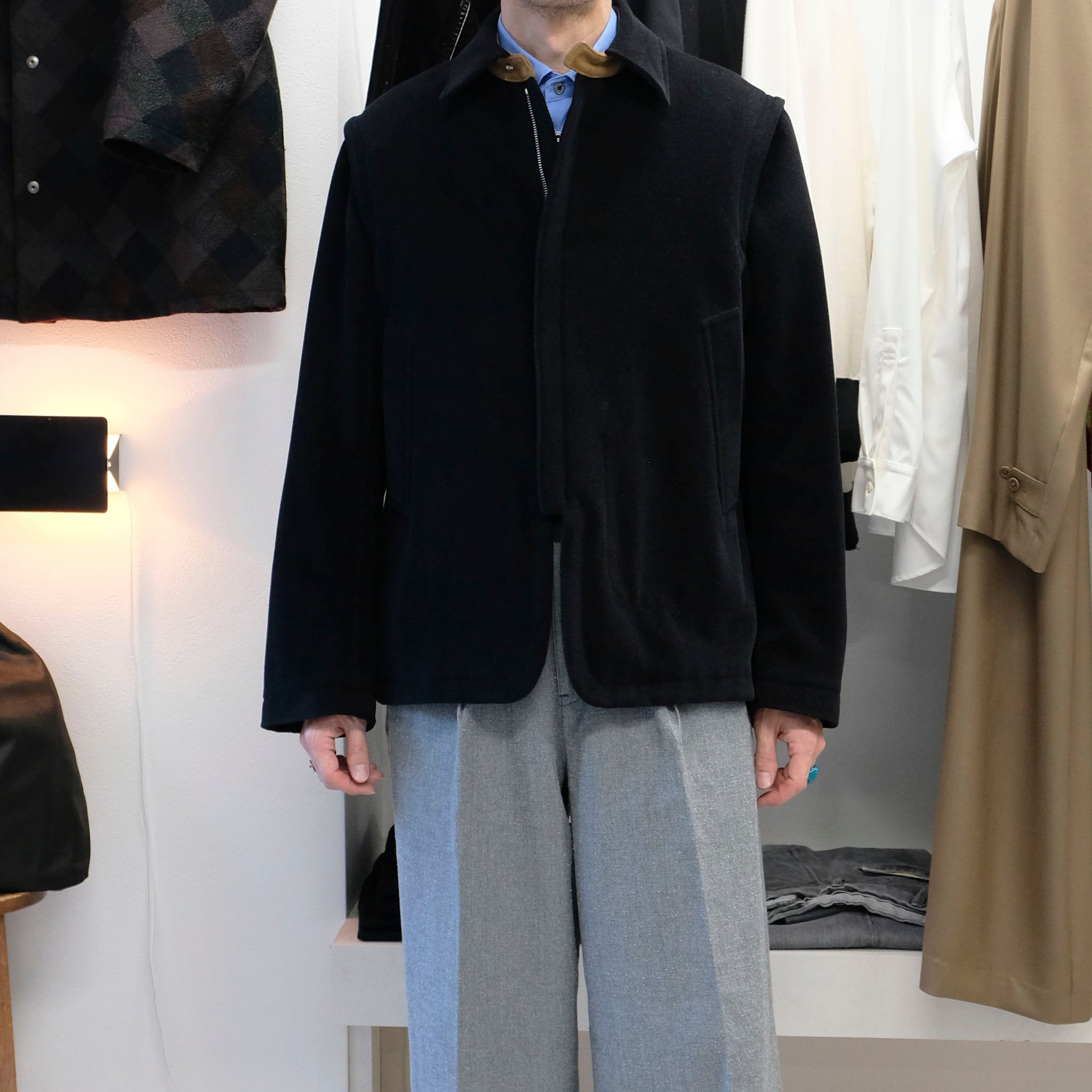 call "MELTON ZIPUP SHORT COAT" ベルベットメルトン ジップジャケット