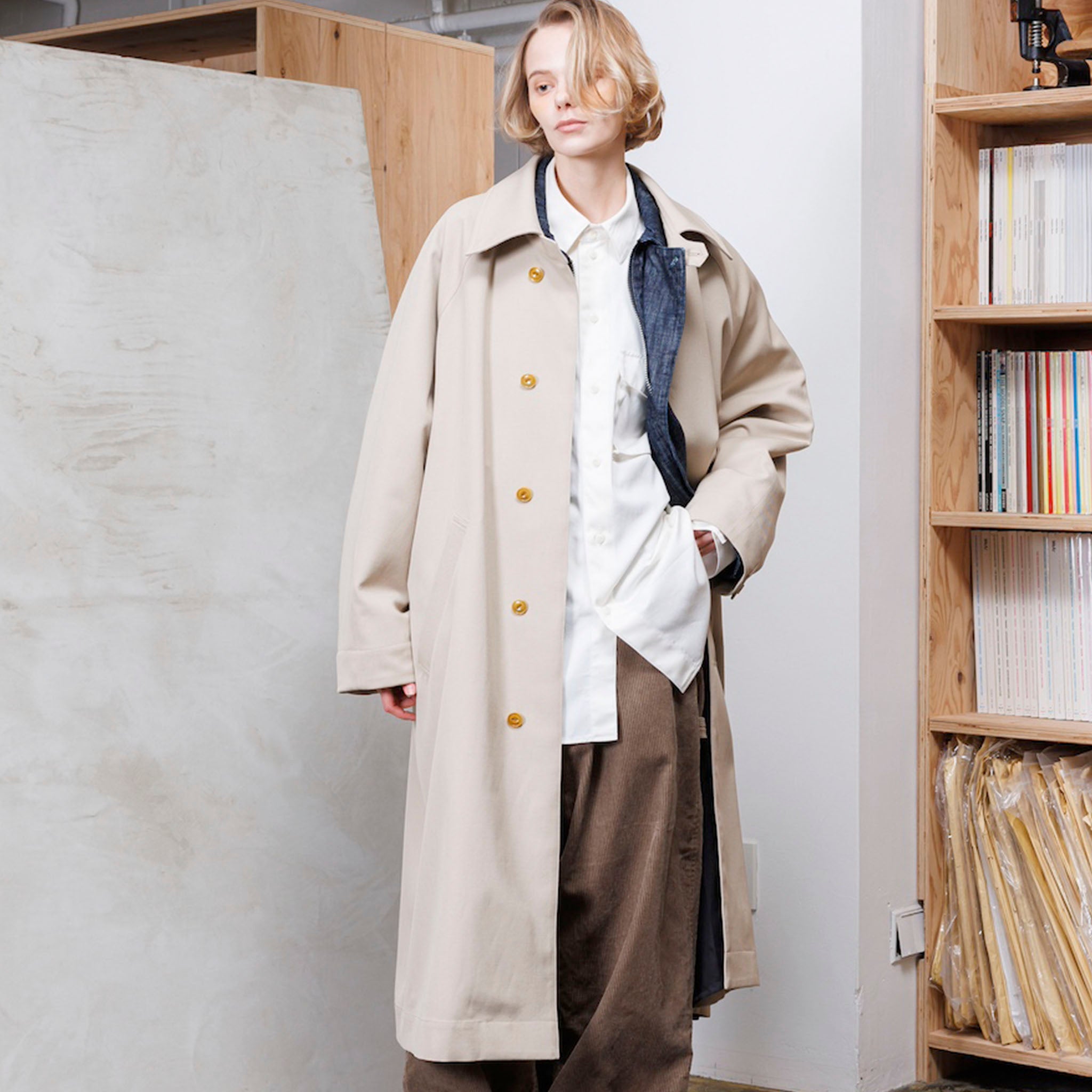 VOAAOV "BISHU OLD WOOL GABARDINE COAT" ウールギャバジン ステンカラーコート
