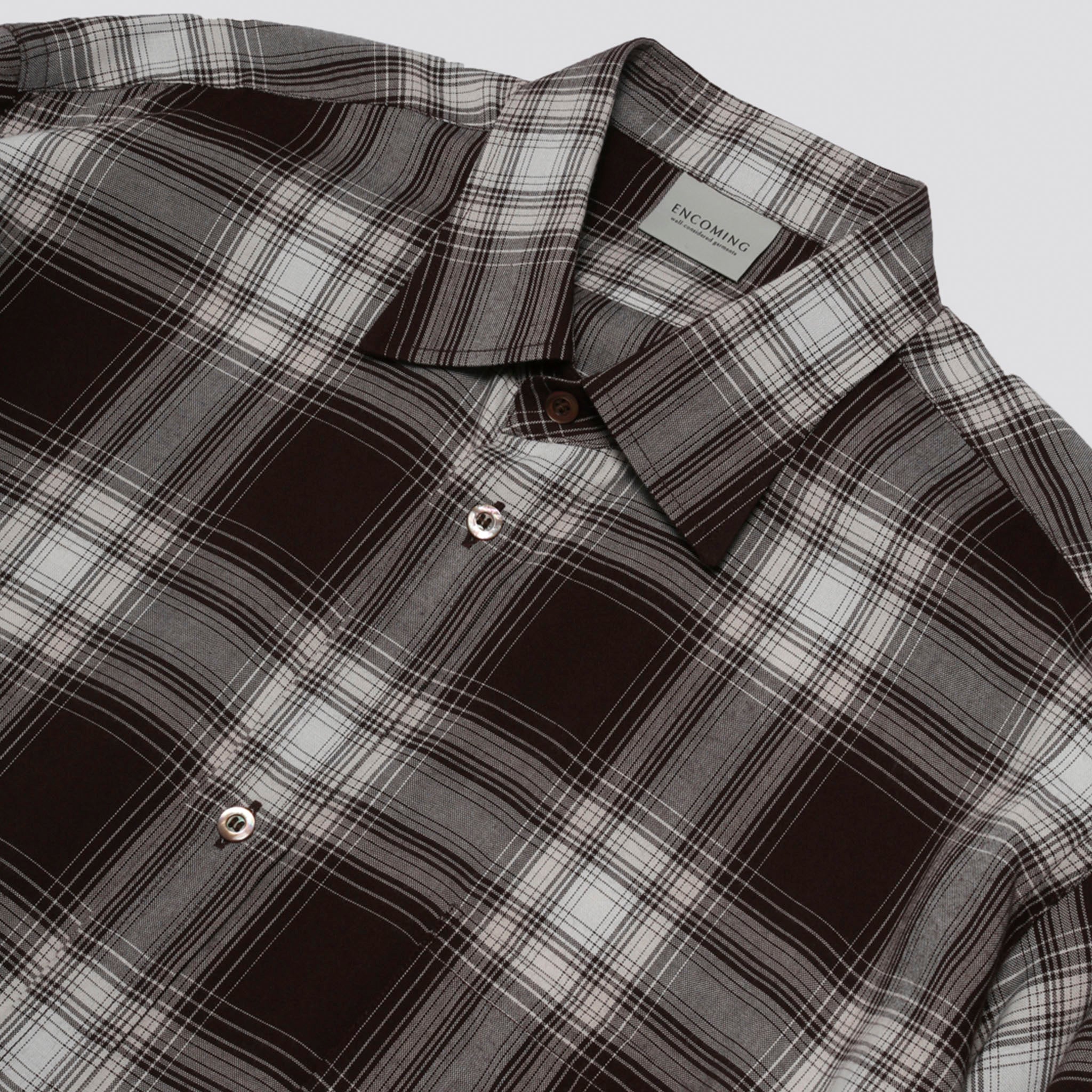ENCOMING "CLASSIC LONG SLEEVE SHIRT" レーヨン チェックシャツ